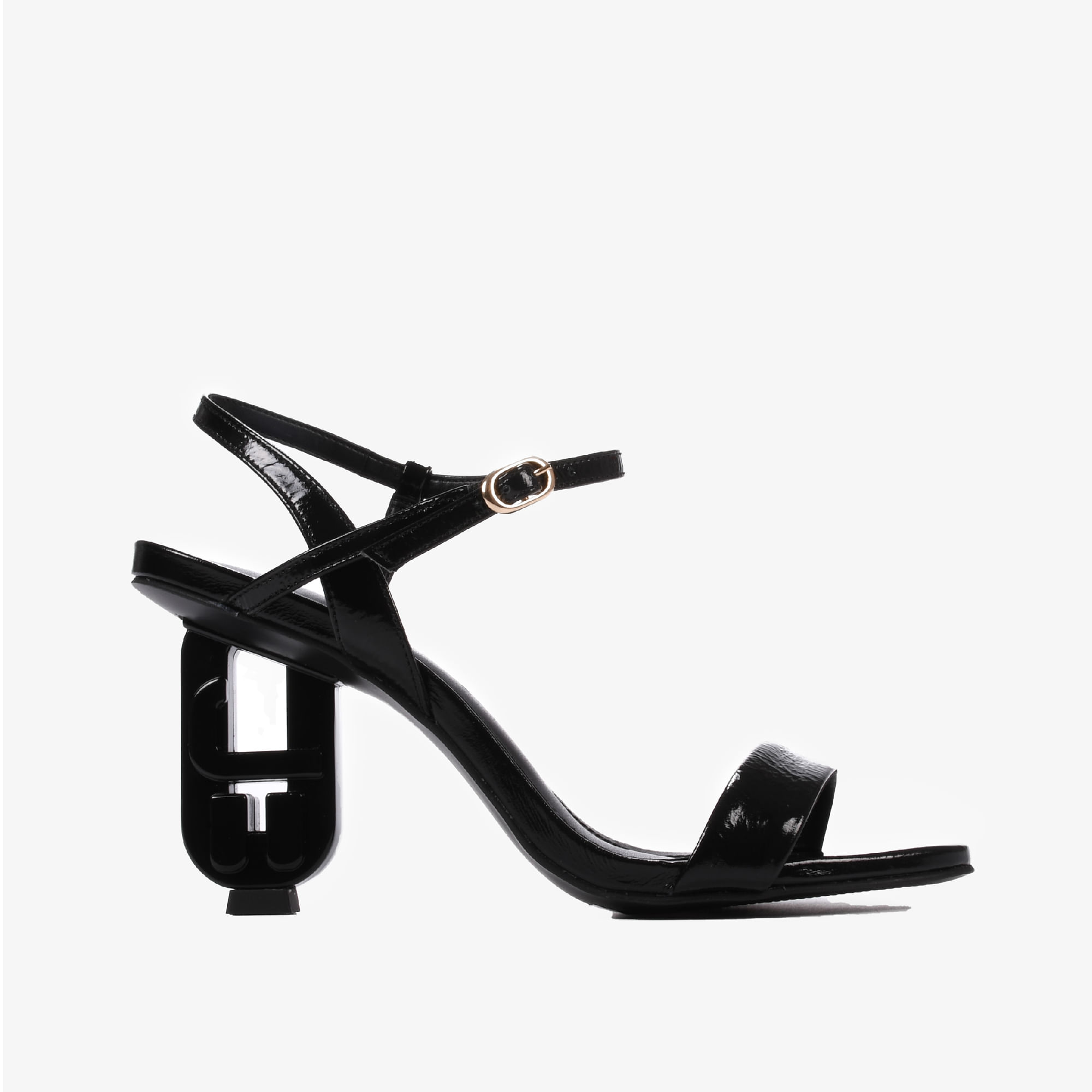 Sandália Preto Salto Exclusivo JB Heel Couro