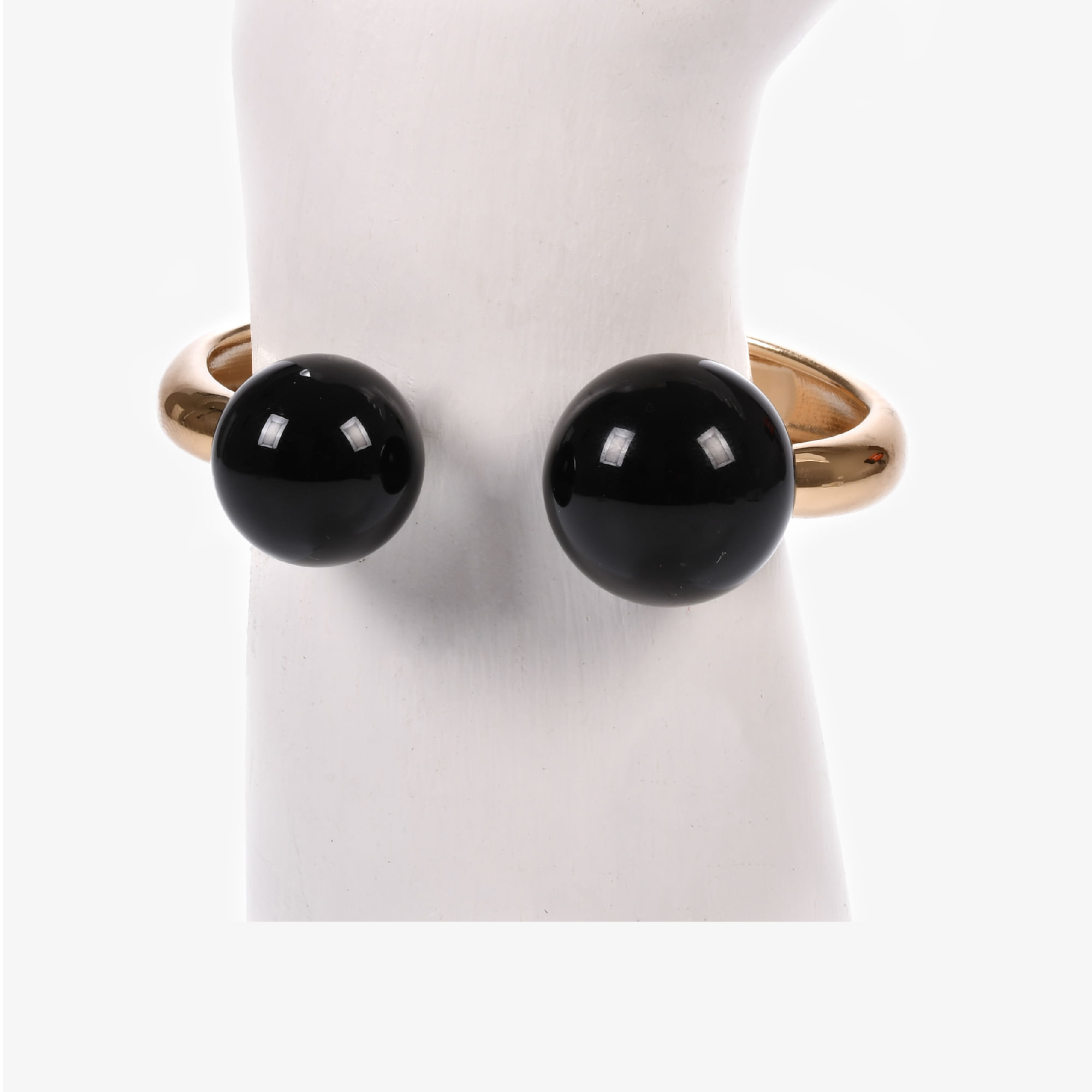 Pulseira Preto Dourado Esferas