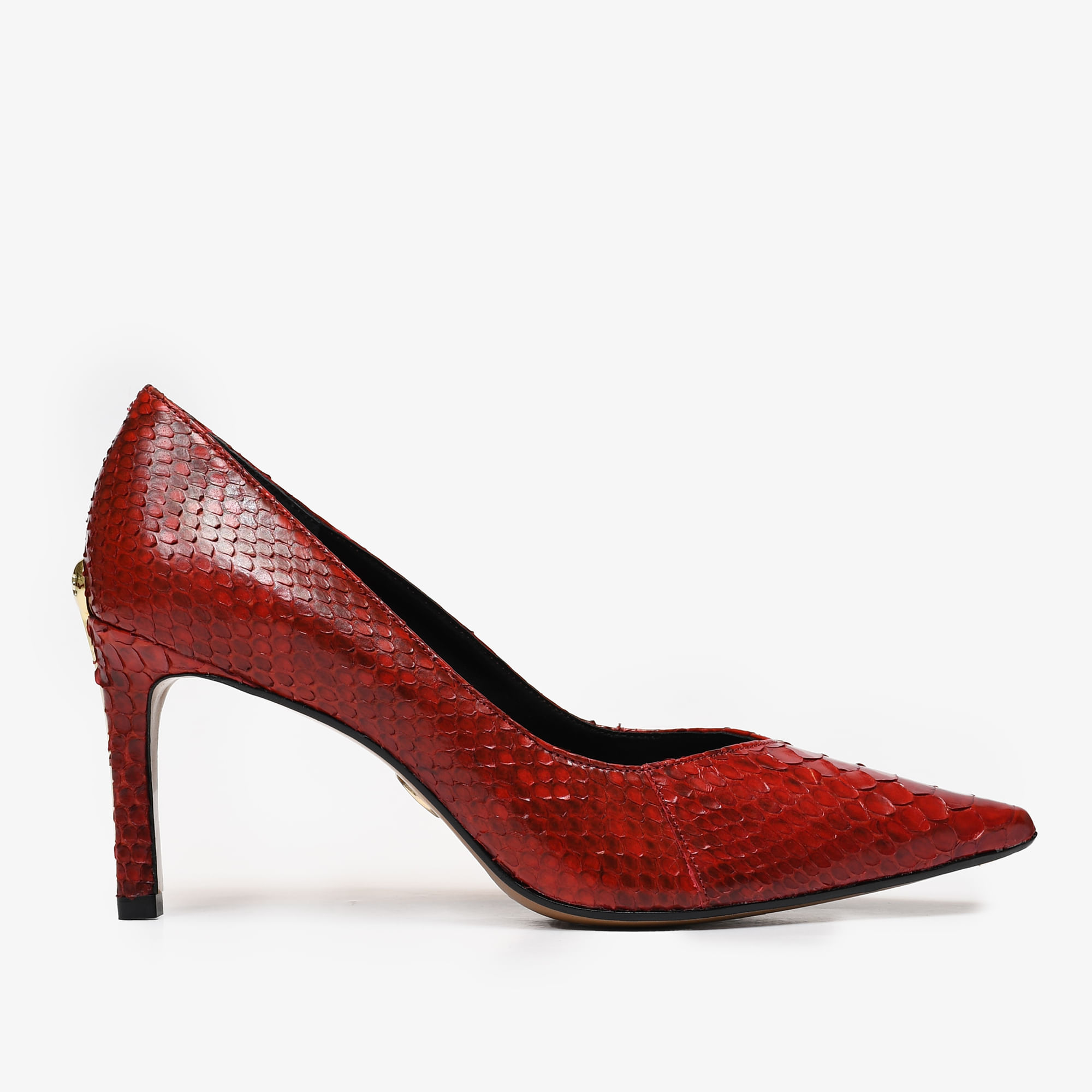 Scarpin Vermelho Cherry Cobra Python Mandala JB