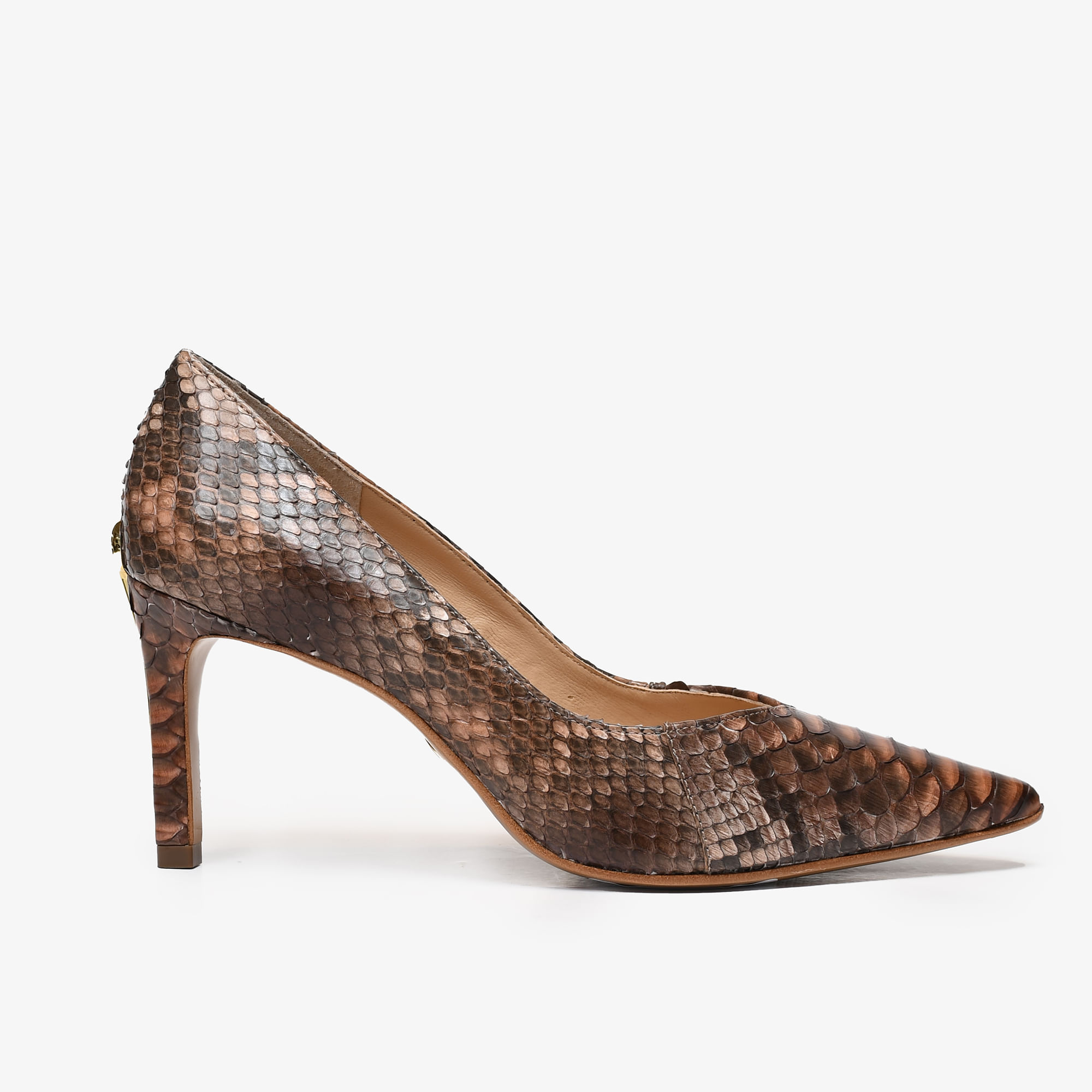 Scarpin Nude Cobra Python Mandala JB