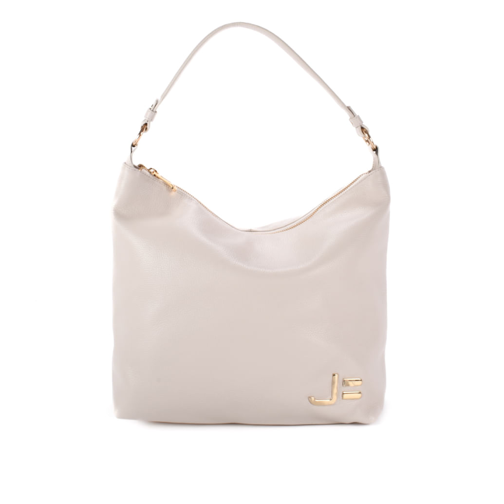 Bolsa Hobo Branco Blanc Grande Couro Macio Jb