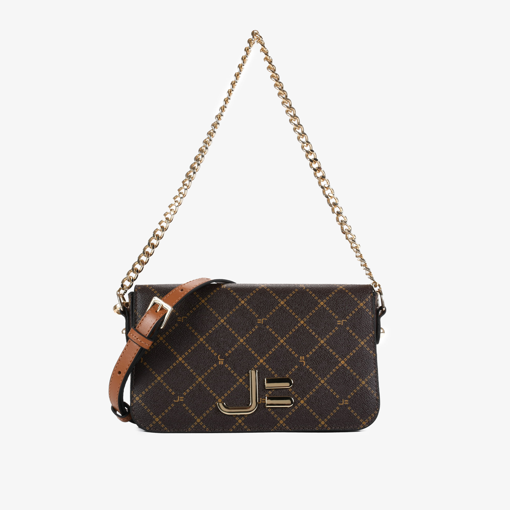 Bolsa Transversal Monograma Jb Marrom