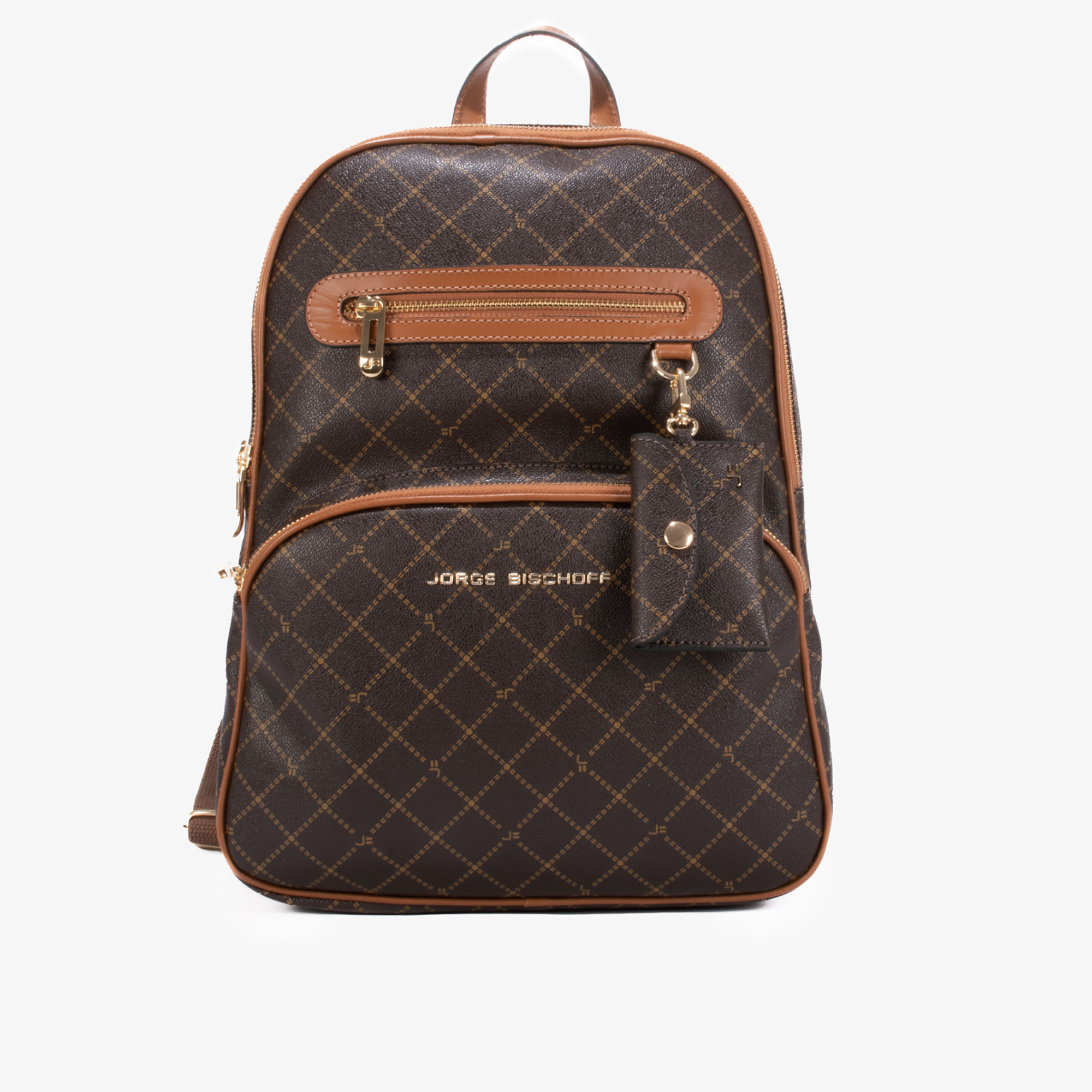Carry On Feminino Bag Mochila Monograma Café Jb