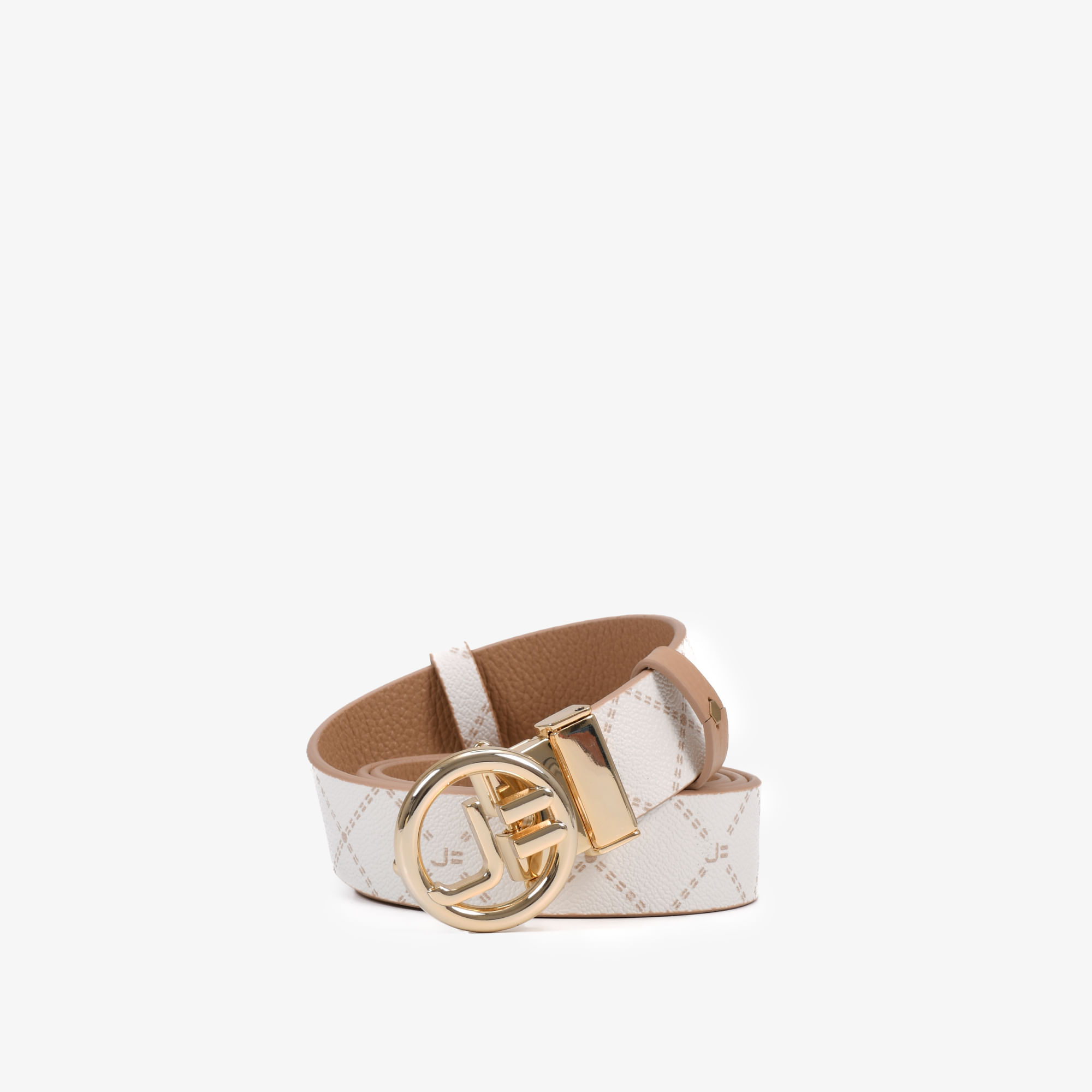 Cinto Reversível Nude Linho Off White Mandala JB Couro