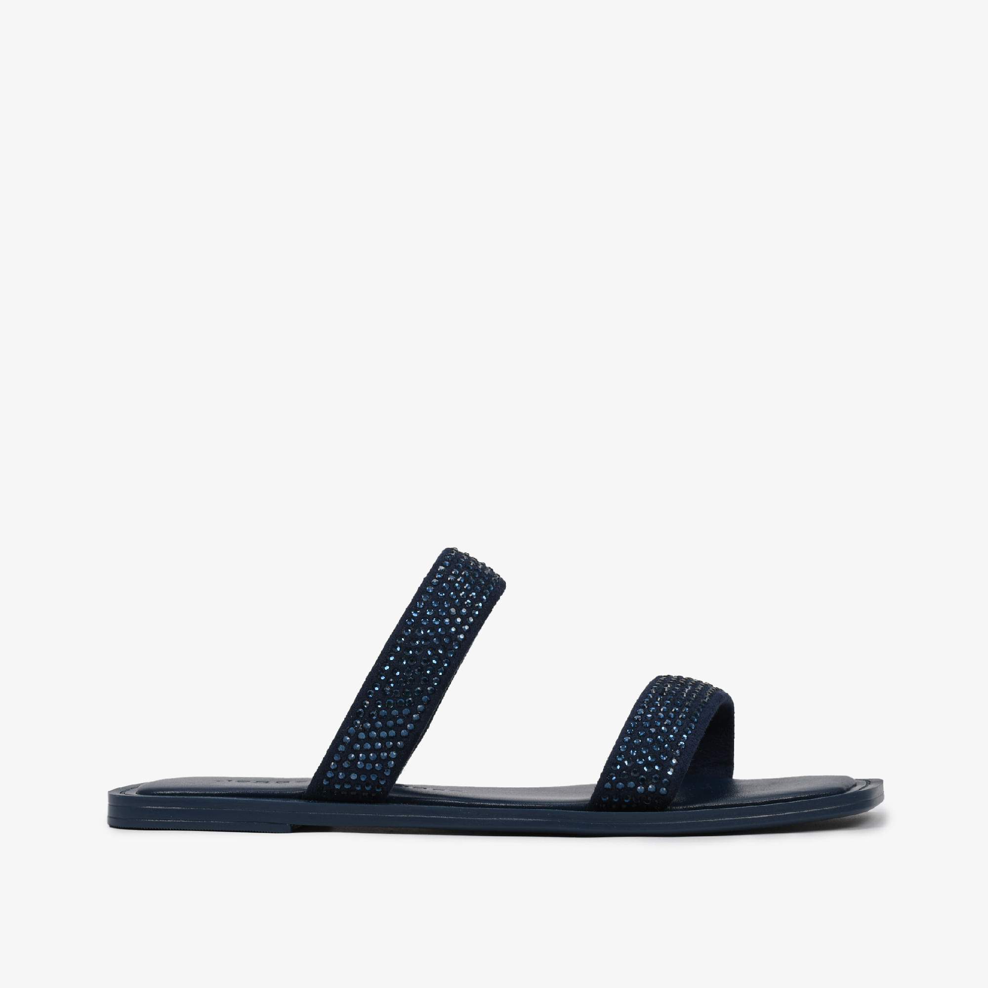 Slide Azul Marinho Hotfix Camurça