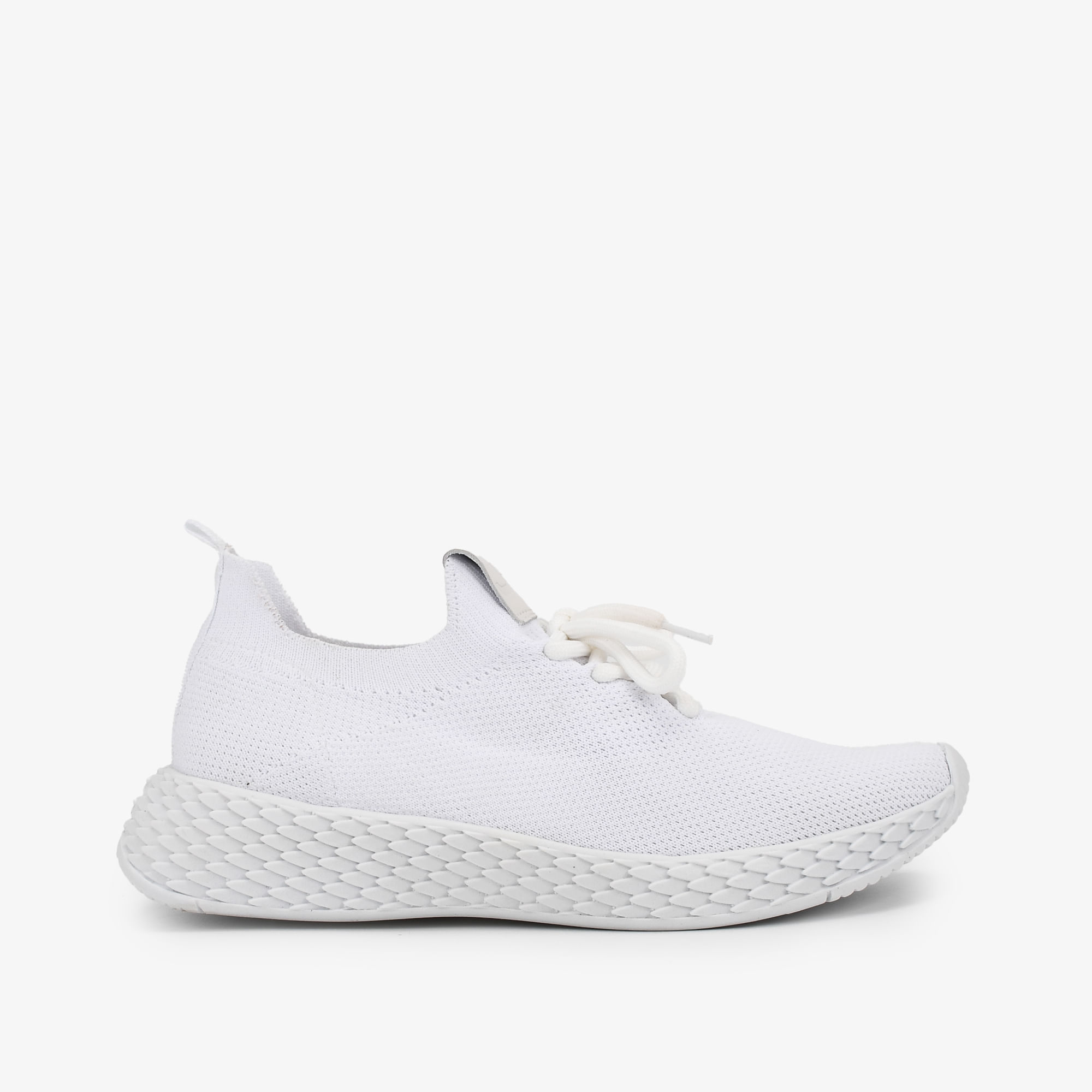 Tênis Branco Knit Cadarço