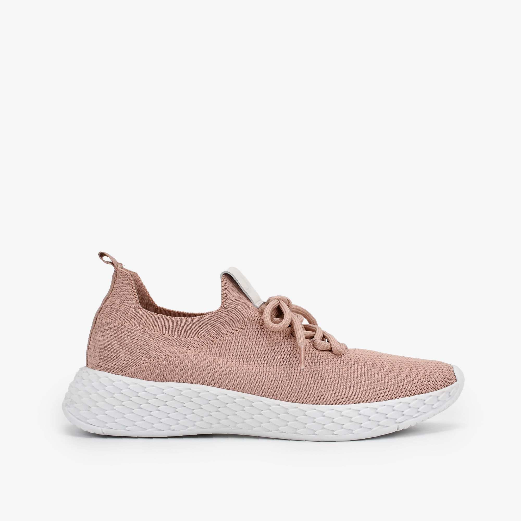 Tênis Nude Anil Solado Branco Knit Cadarço