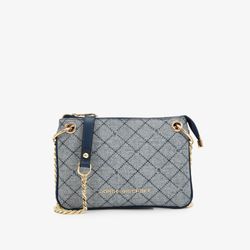 Mini Bag Couro Marinho Hotfix Cristal - Sapatos, Bolsas