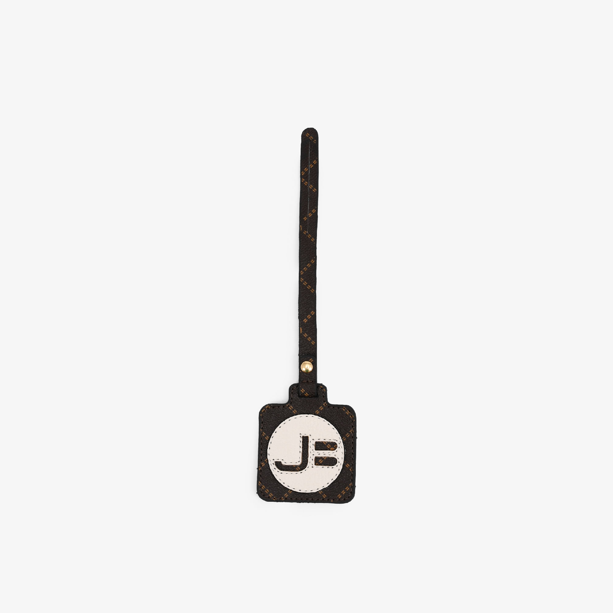 Bag Charm Tag Monograma Jb Marrom Off White