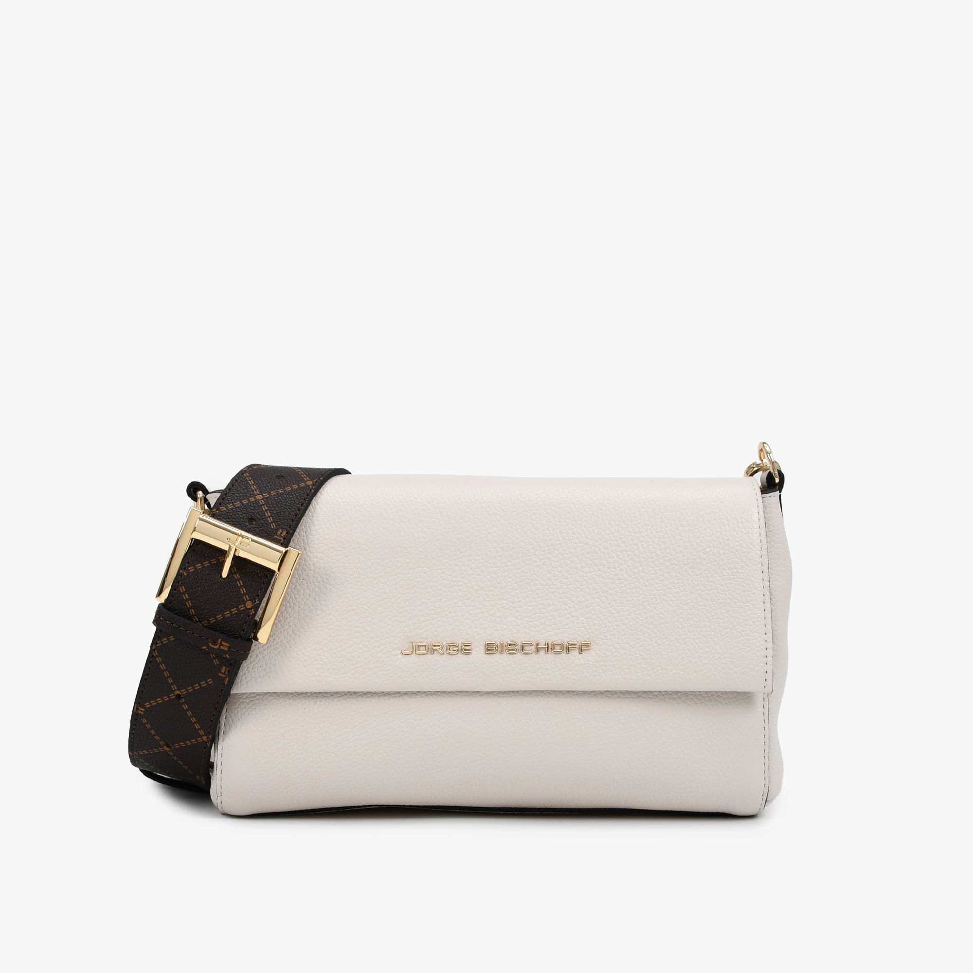 Bolsa Transversal Branco Blanc Monograma Couro