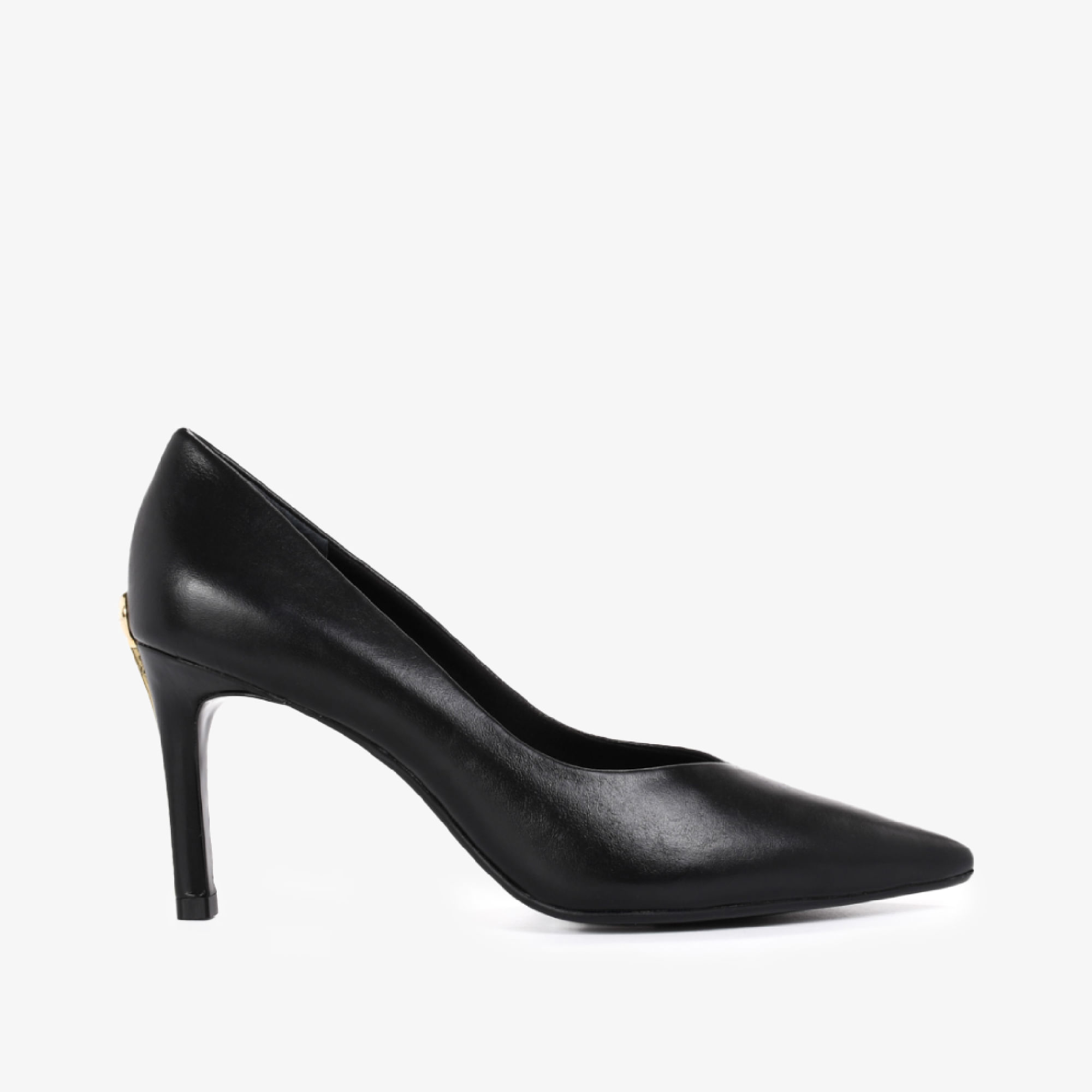 Scarpin Preto Salto Médio Mandala JB Couro