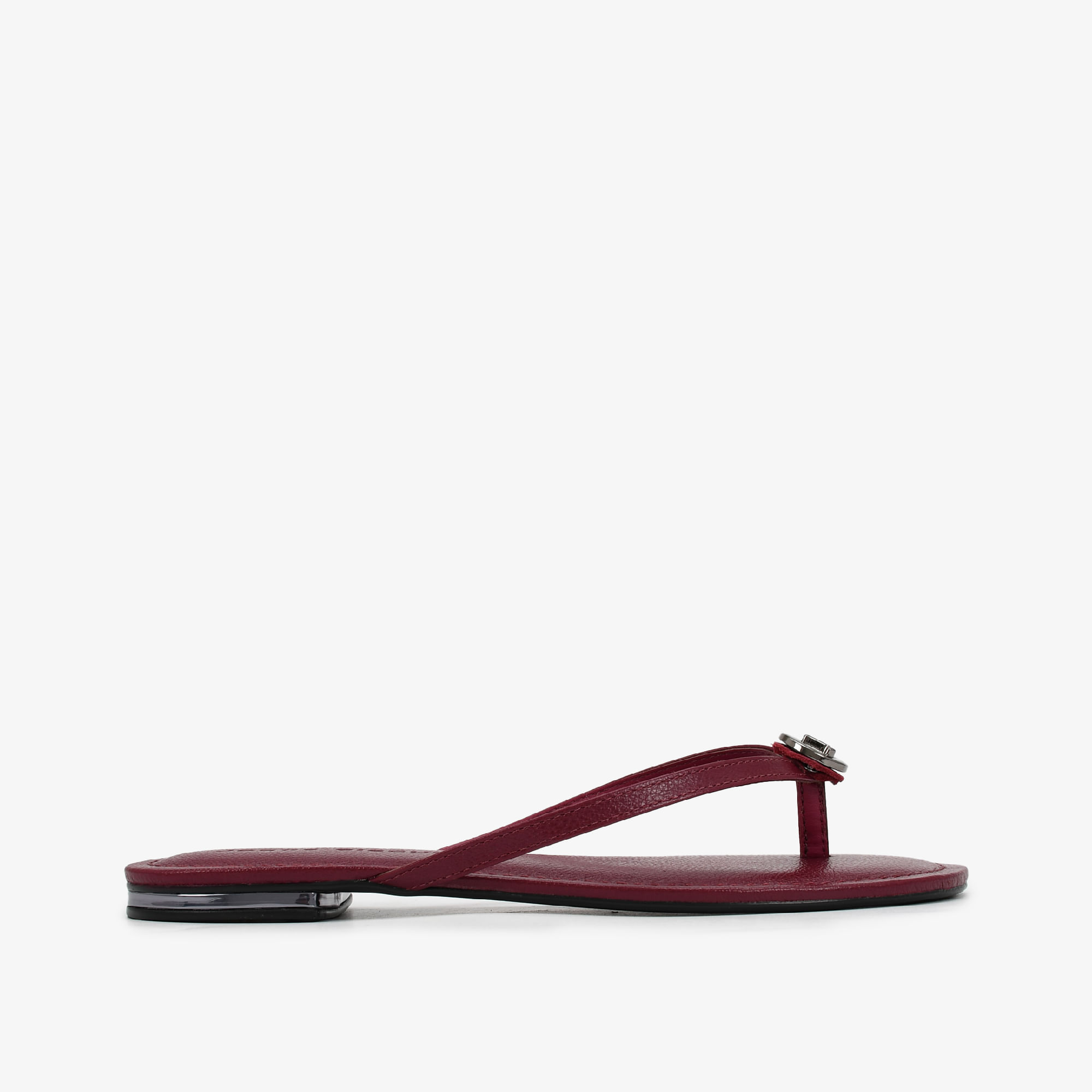 Rasteira Vinho Dark Cherry Mandala Couro