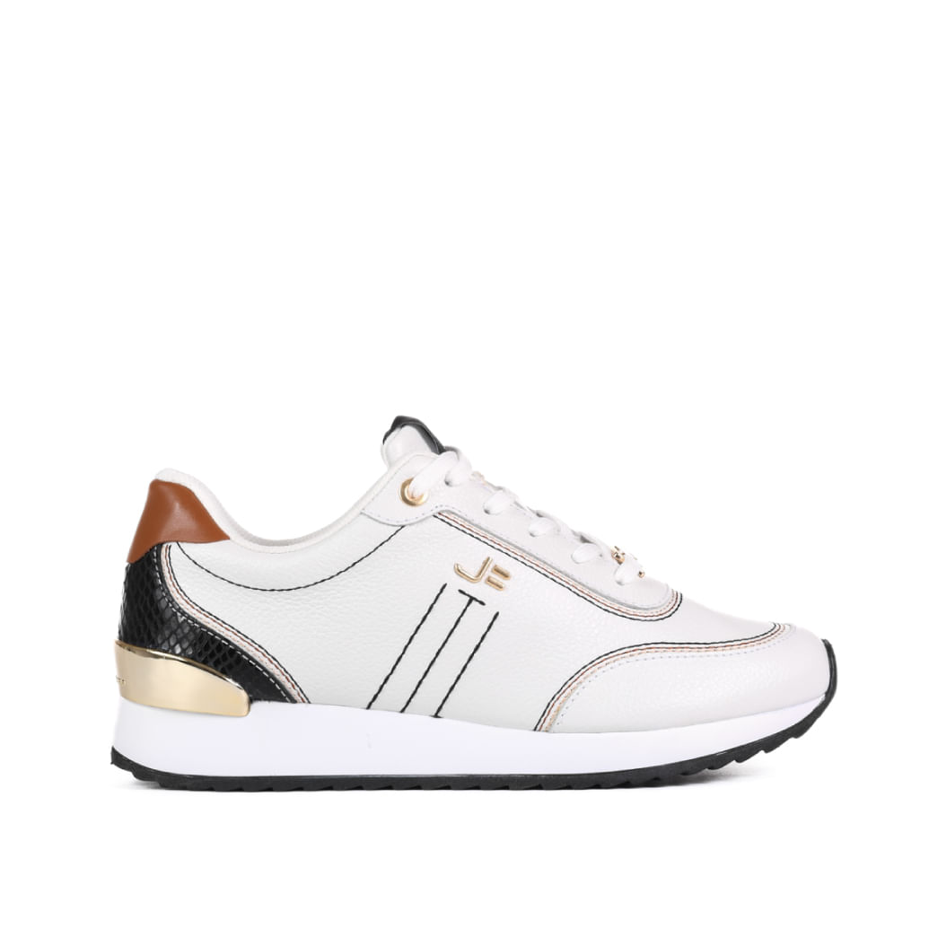Calçado Fechado Feminino Tênis Couro Floter Fresh Branco