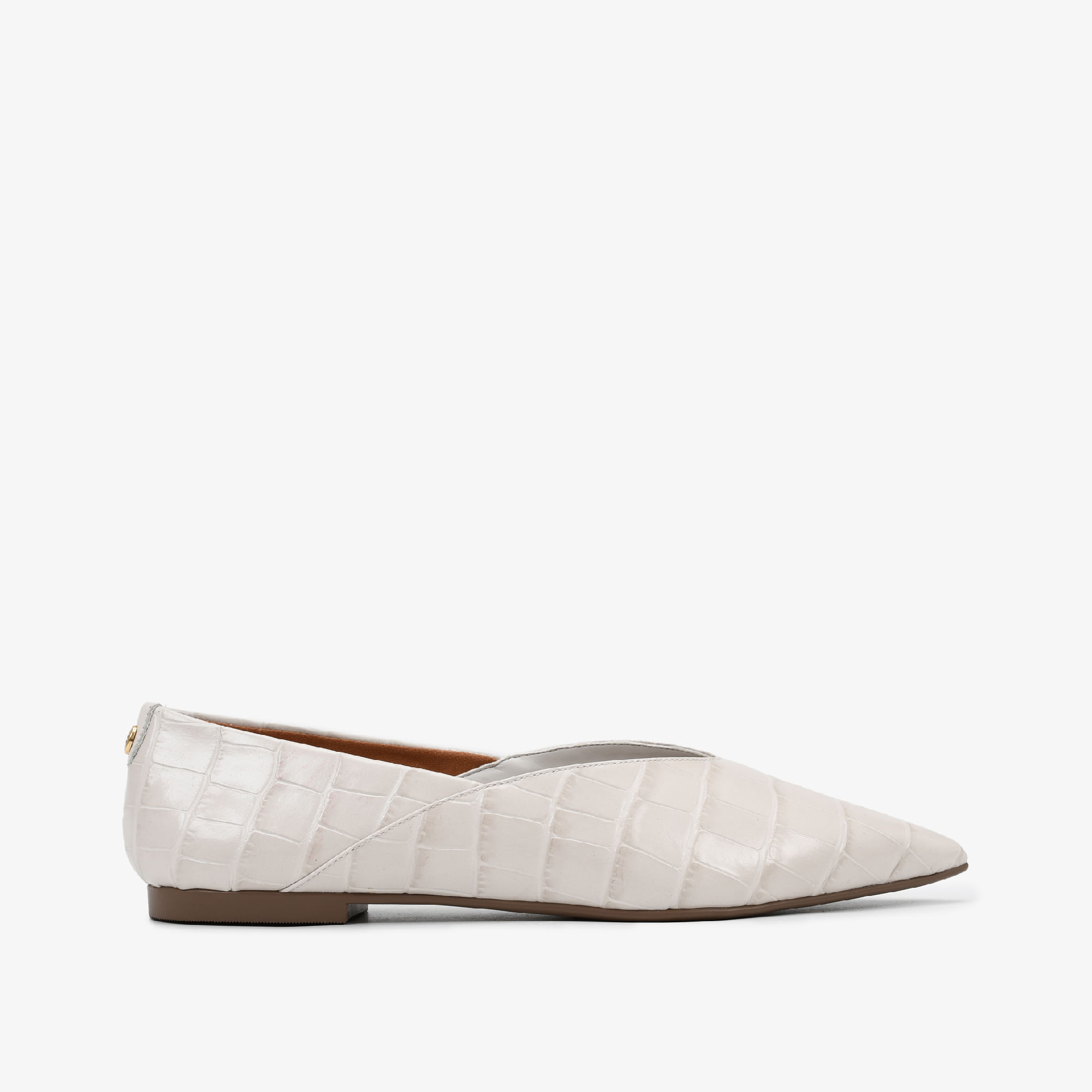 Sapatilha Branco Blanc Couro Croco