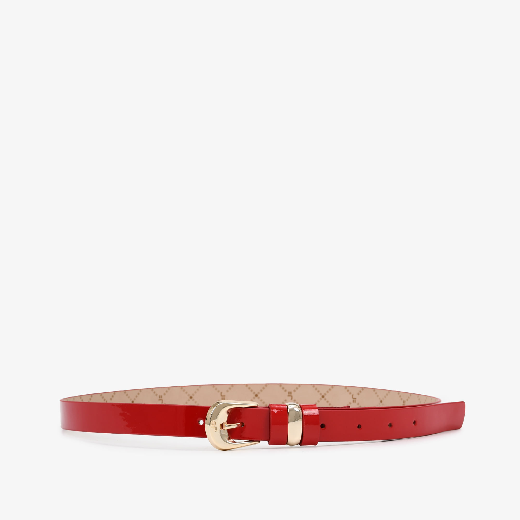 Cinto Vermelho Rubi Couro Verniz