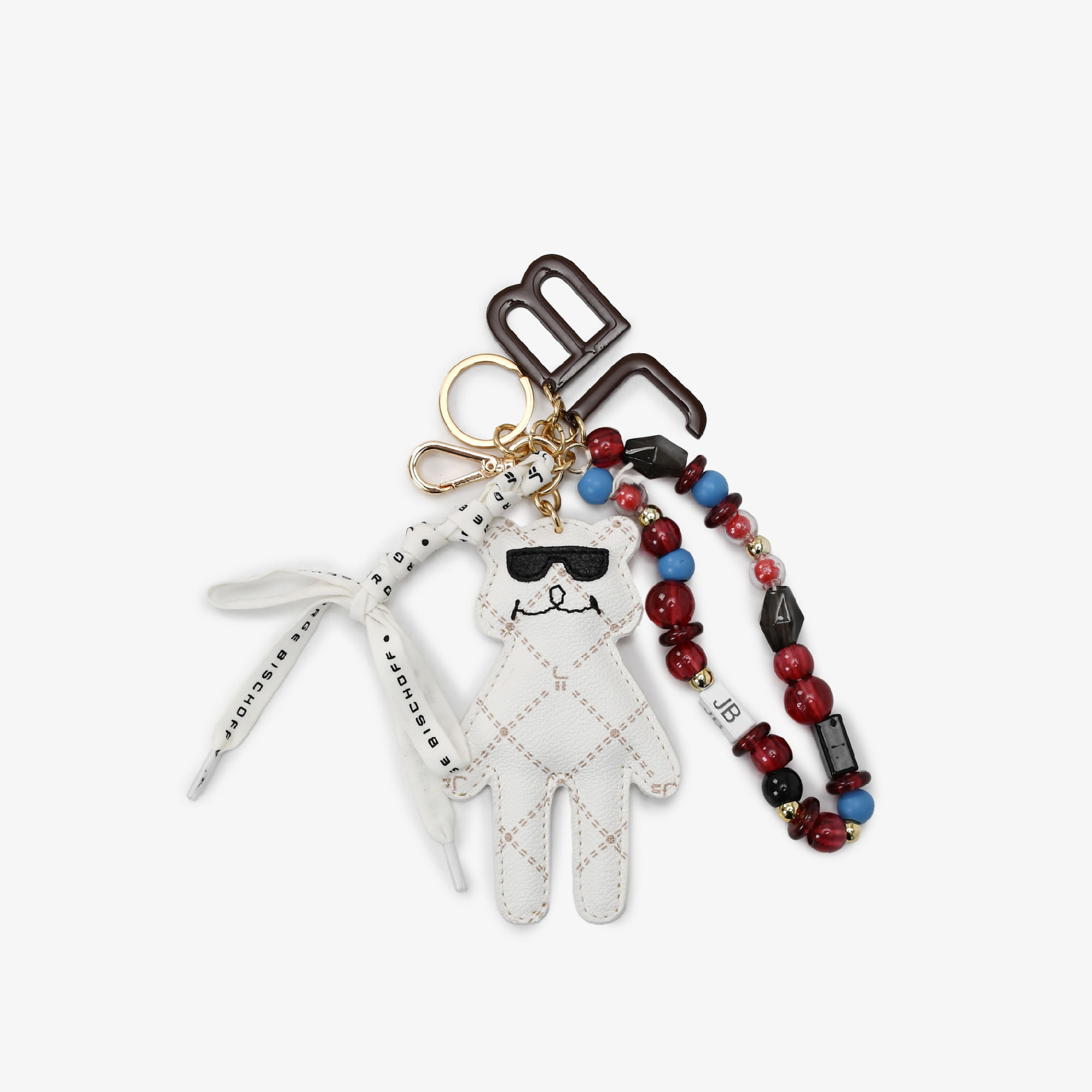 Chaveiro Monograma Jb Off White Nude