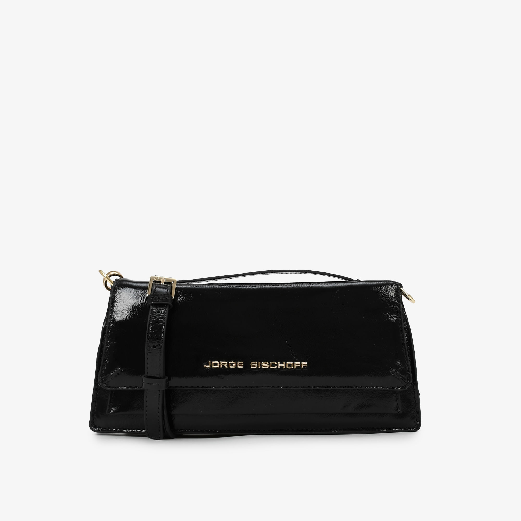 Bolsa Satchel Preto Couro Crocco