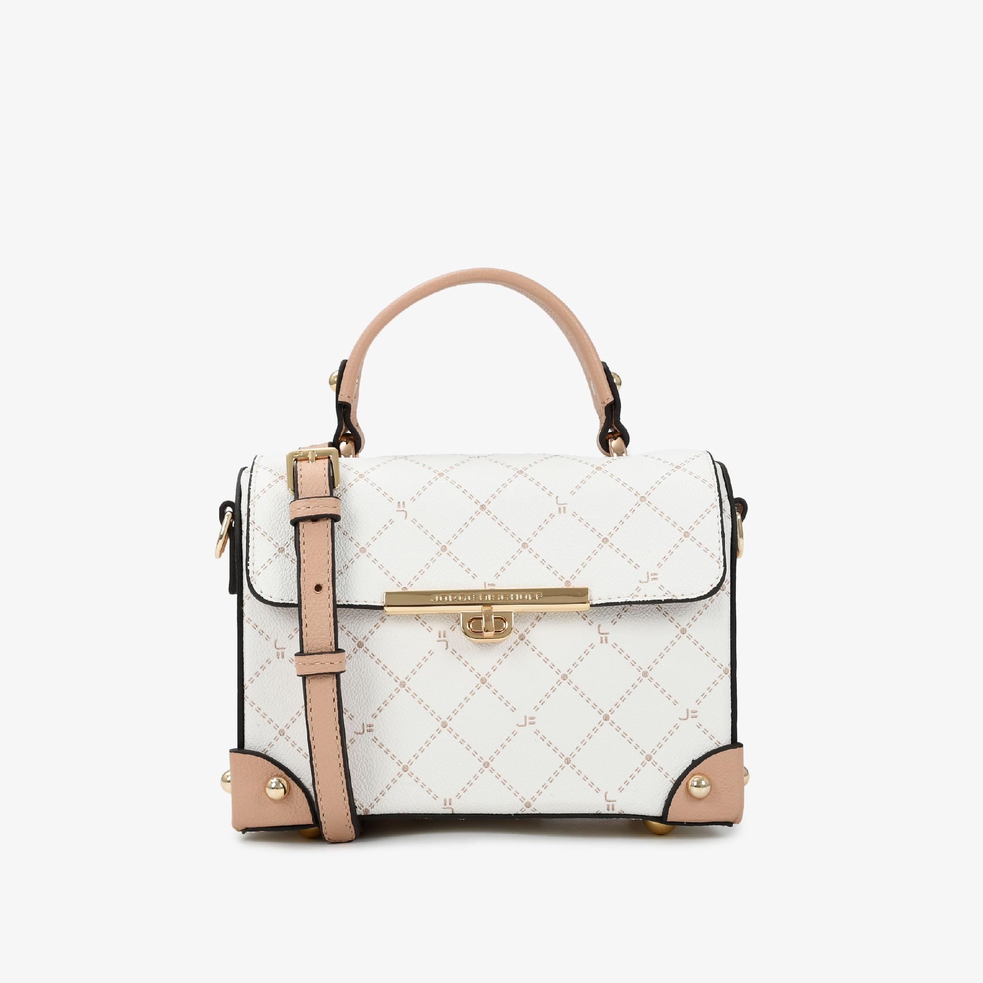 Bolsa Transversal Off White Nude Monograma JB
