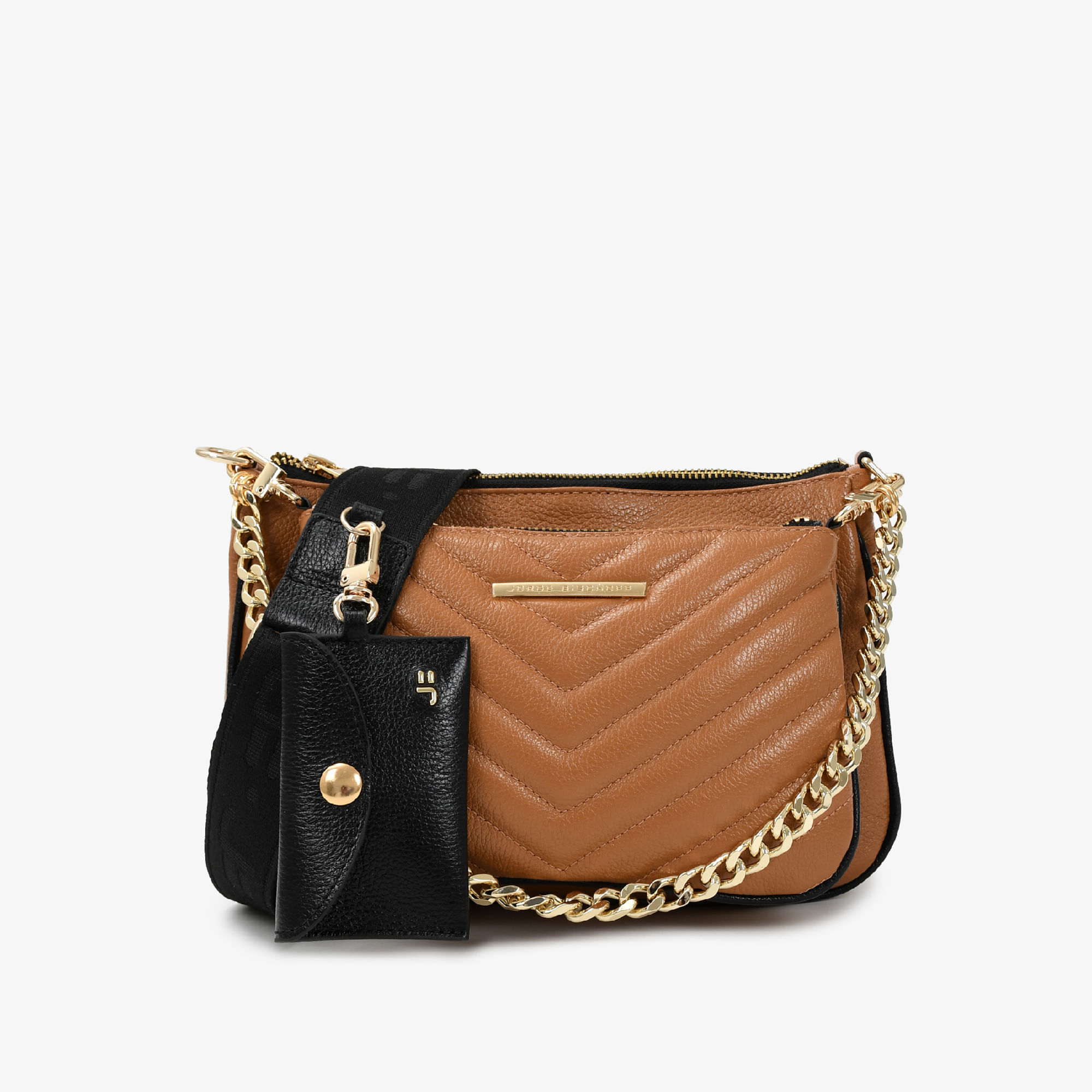 Bolsa Infinita Transversal Caramelo Licor Couro