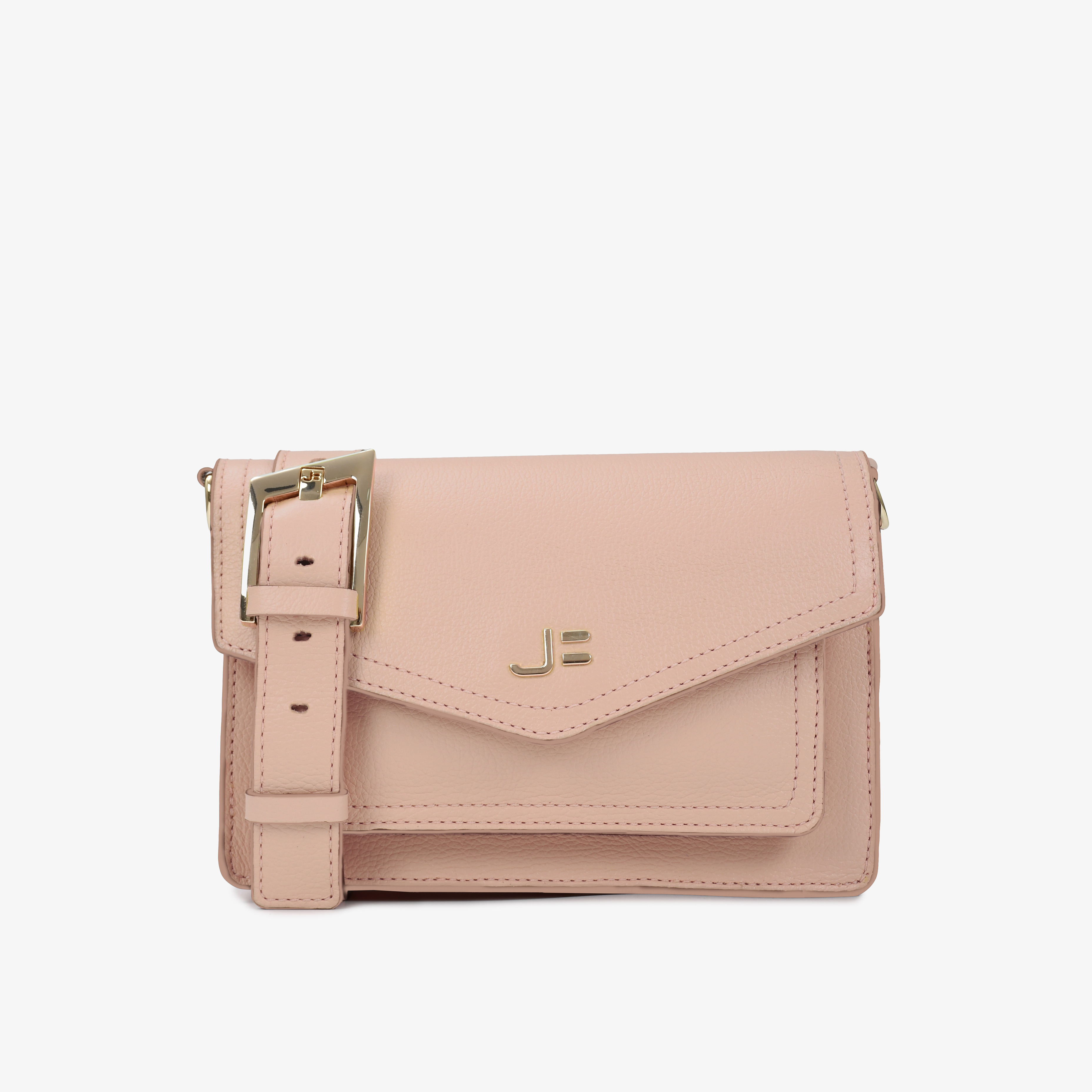 Bolsa Transversal Nude Quartzo Couro