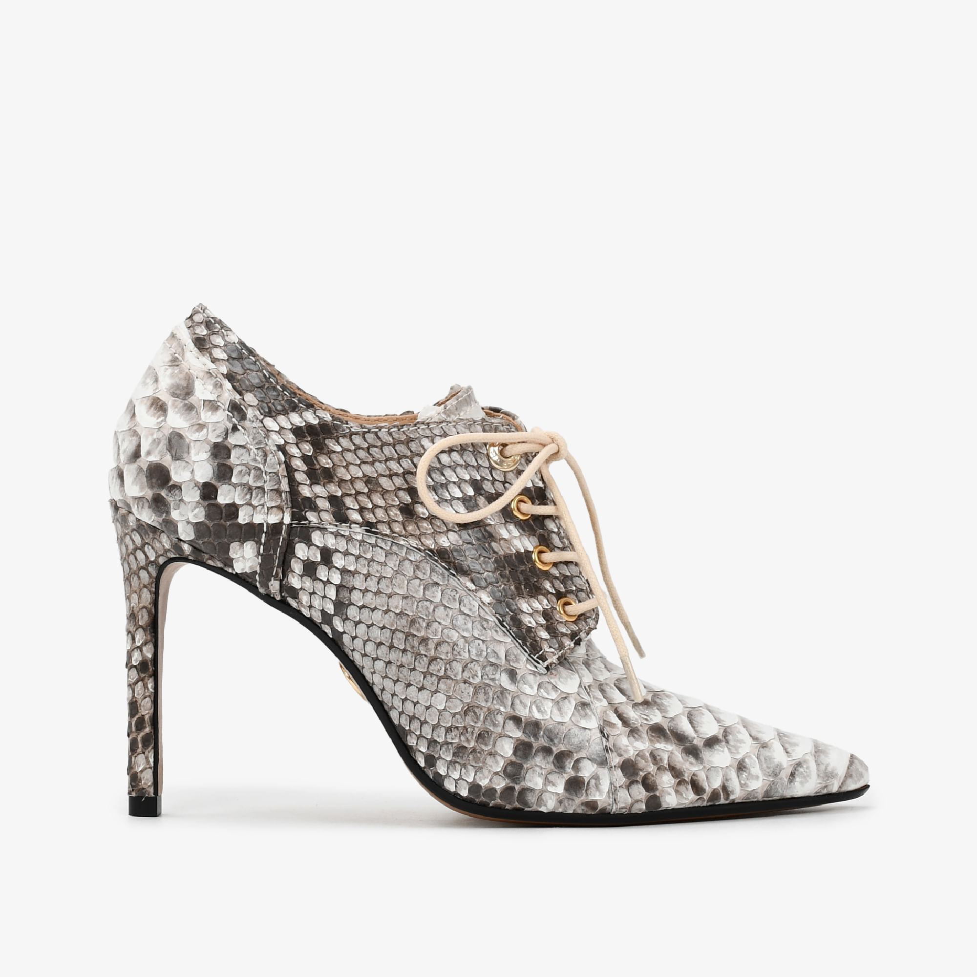 Scarpin Nude Natural Cobra Python