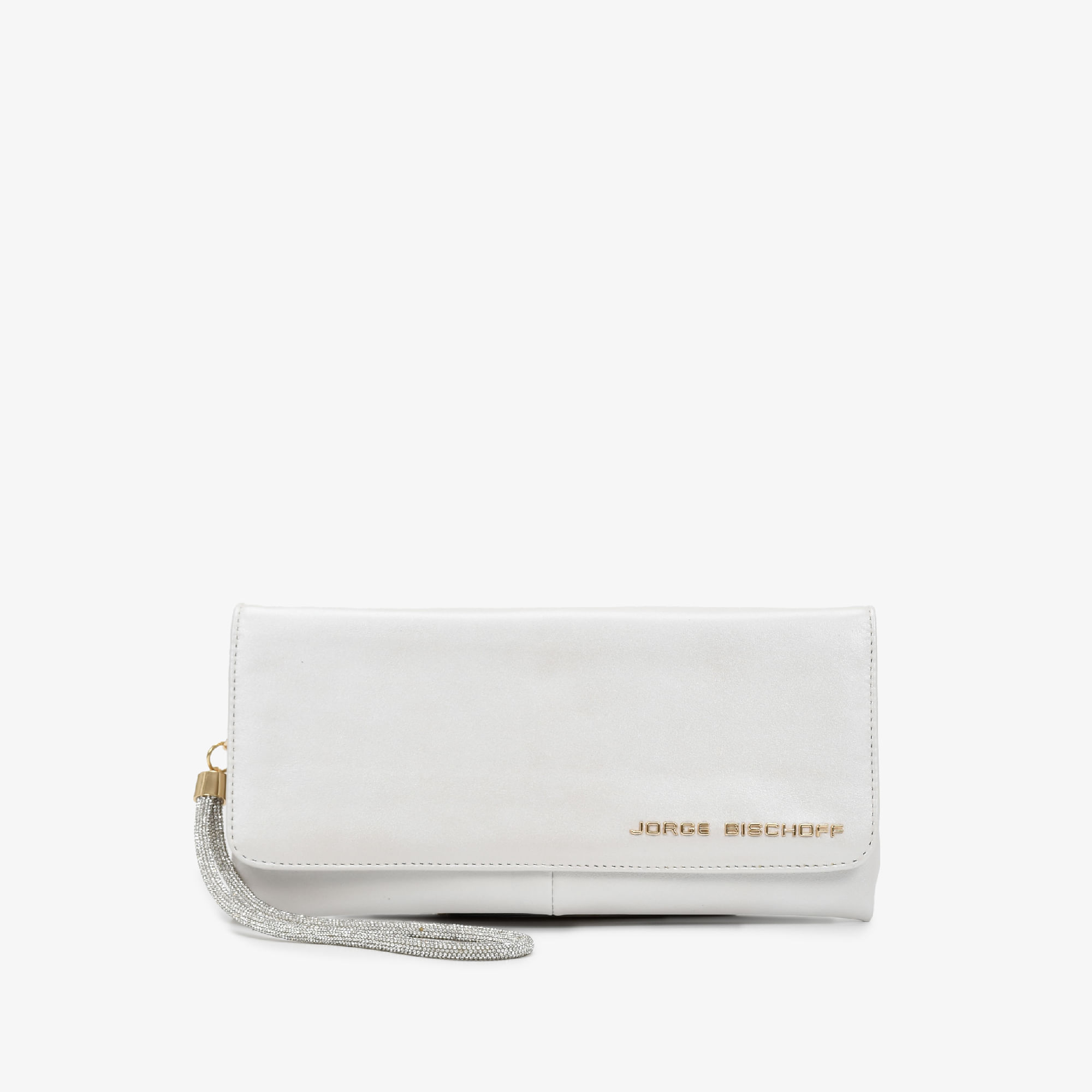 Bolsa De Mão Branco Acetinado Say Yes Couro