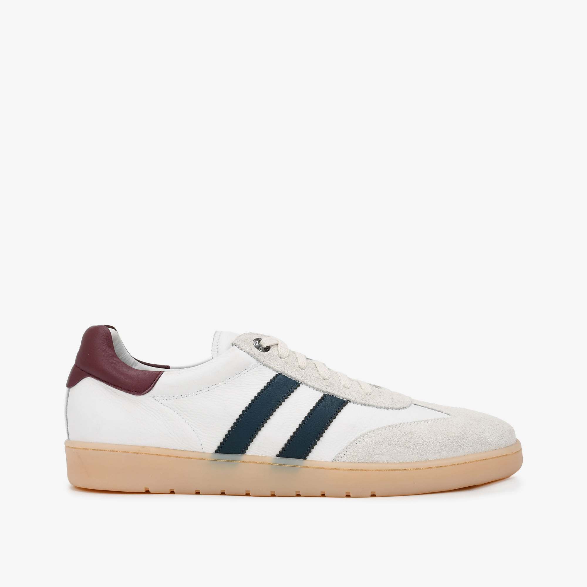 Tênis Masculino Branco Camurça Couro