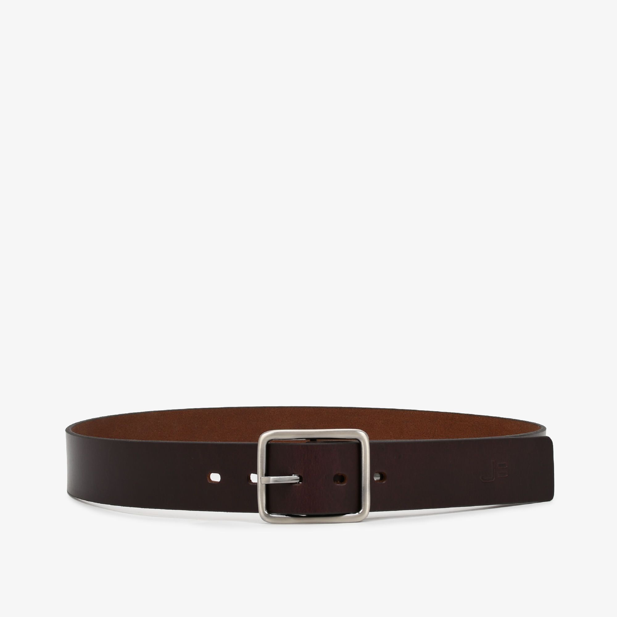 Cinto Masculino Marrom Couro Fivela Lisa