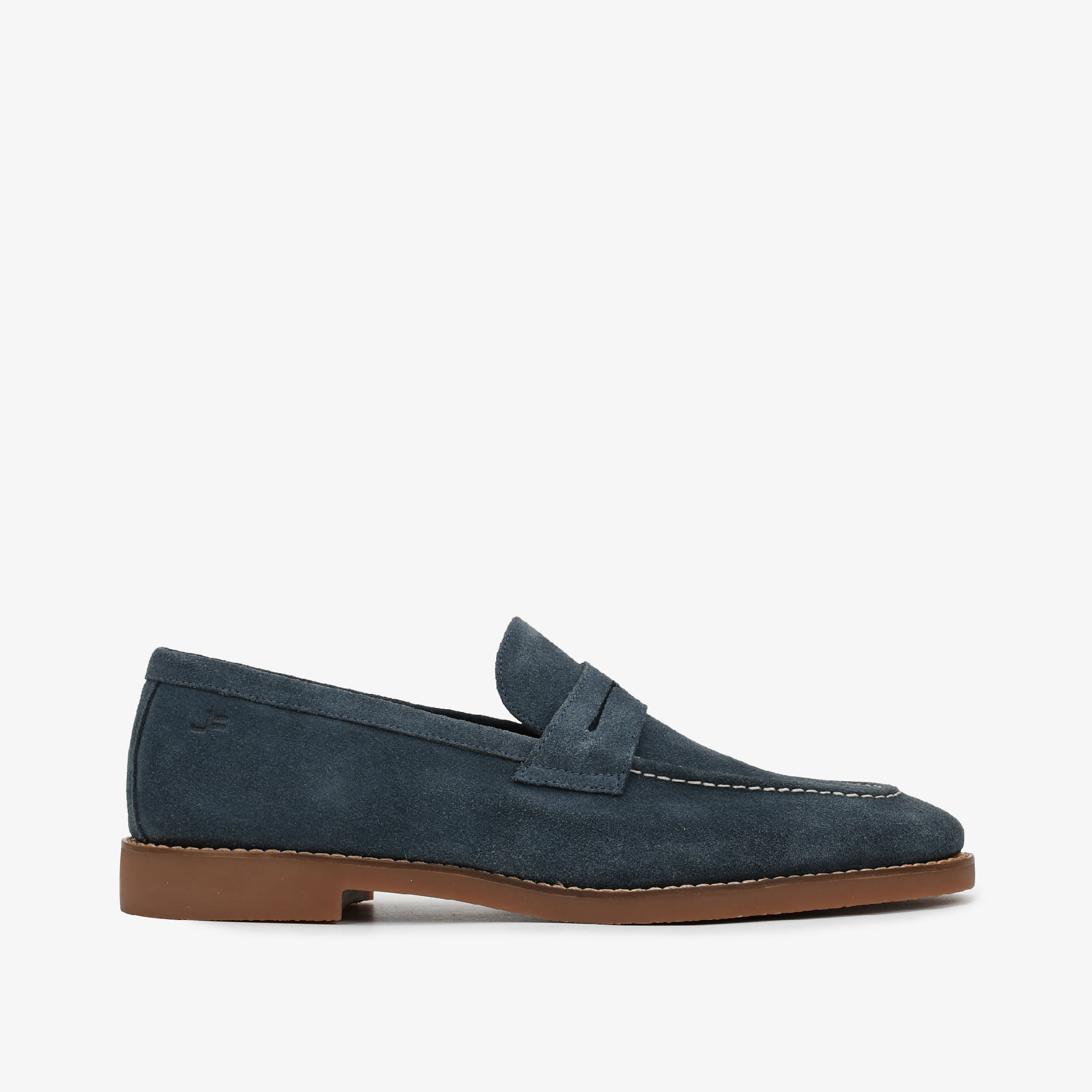 Loafer Masculino Azul Camurça Couro