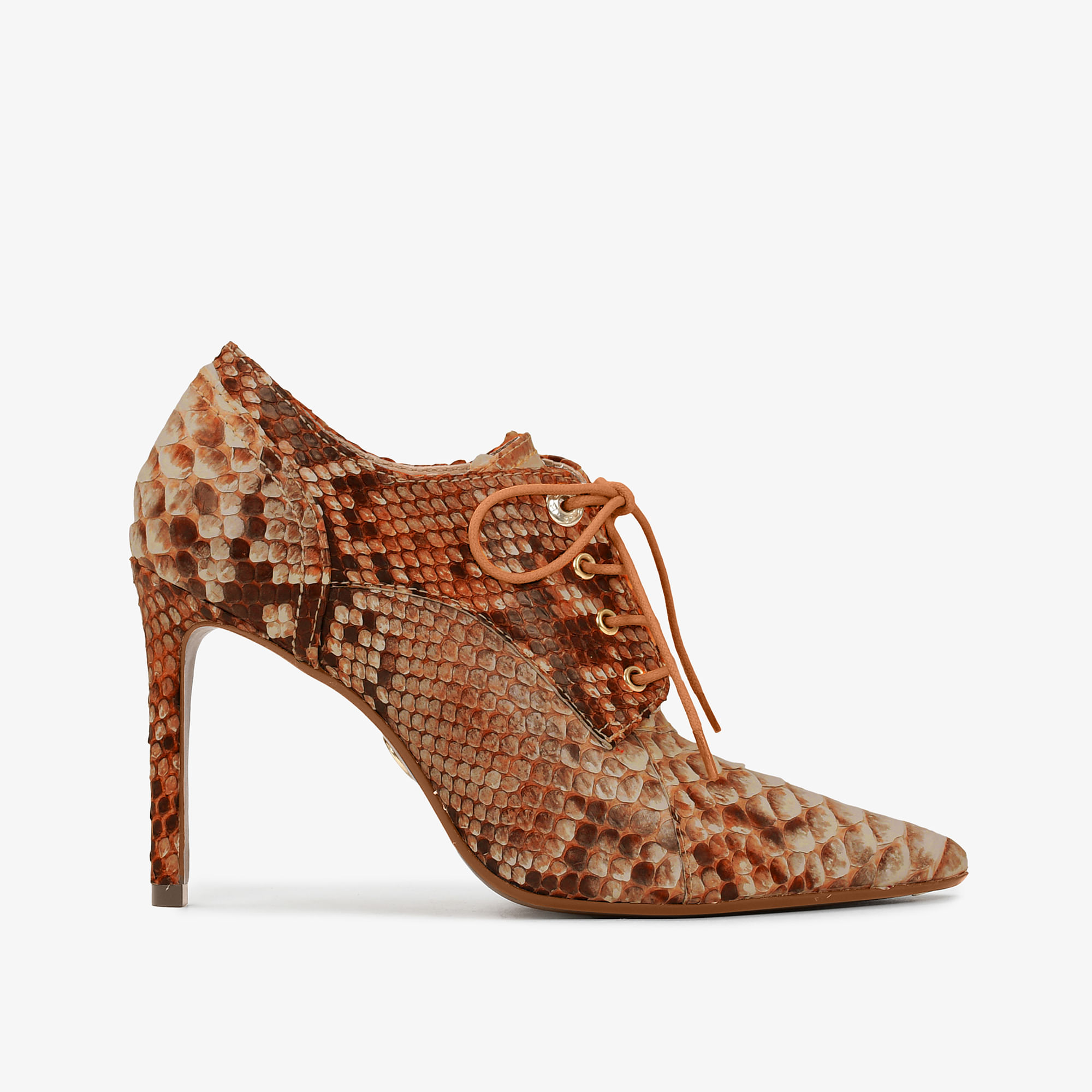 Scarpin Caramelo Licor Cobra Python