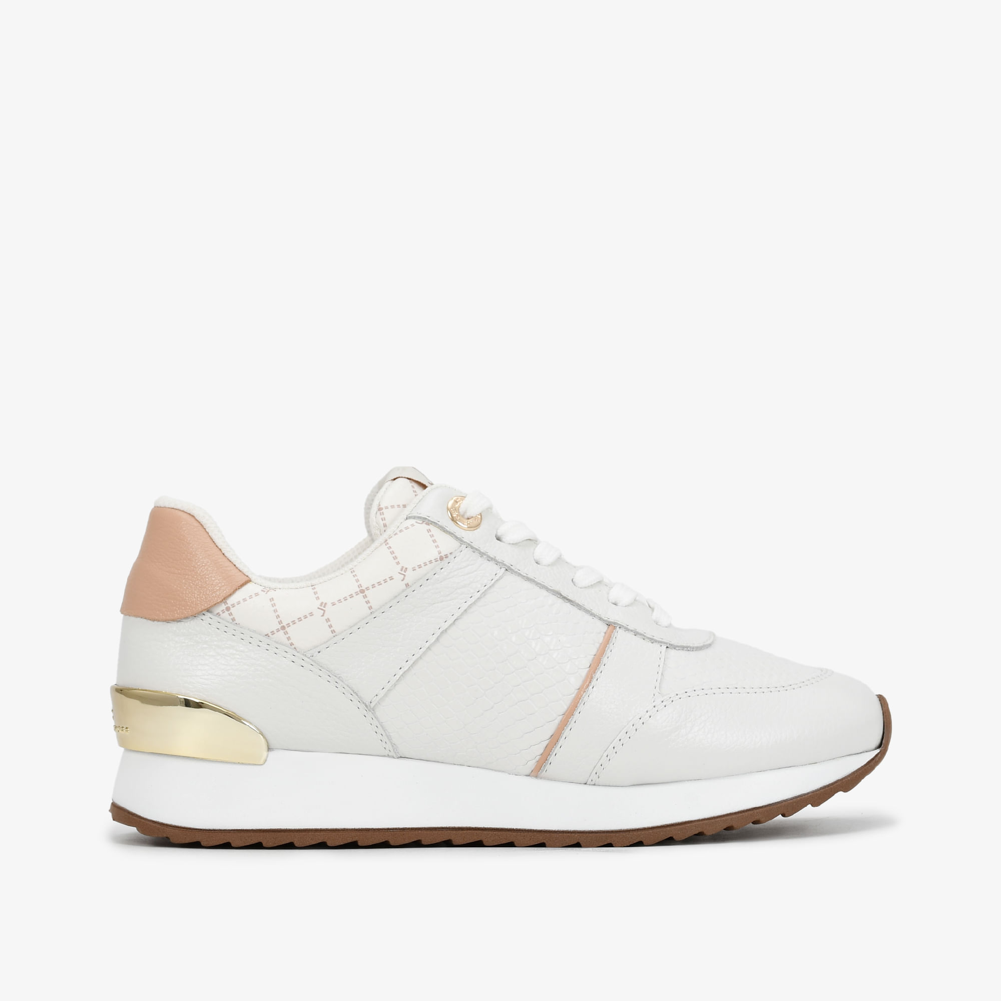 Tênis Jogger Nude Off White Monograma Jb Couro