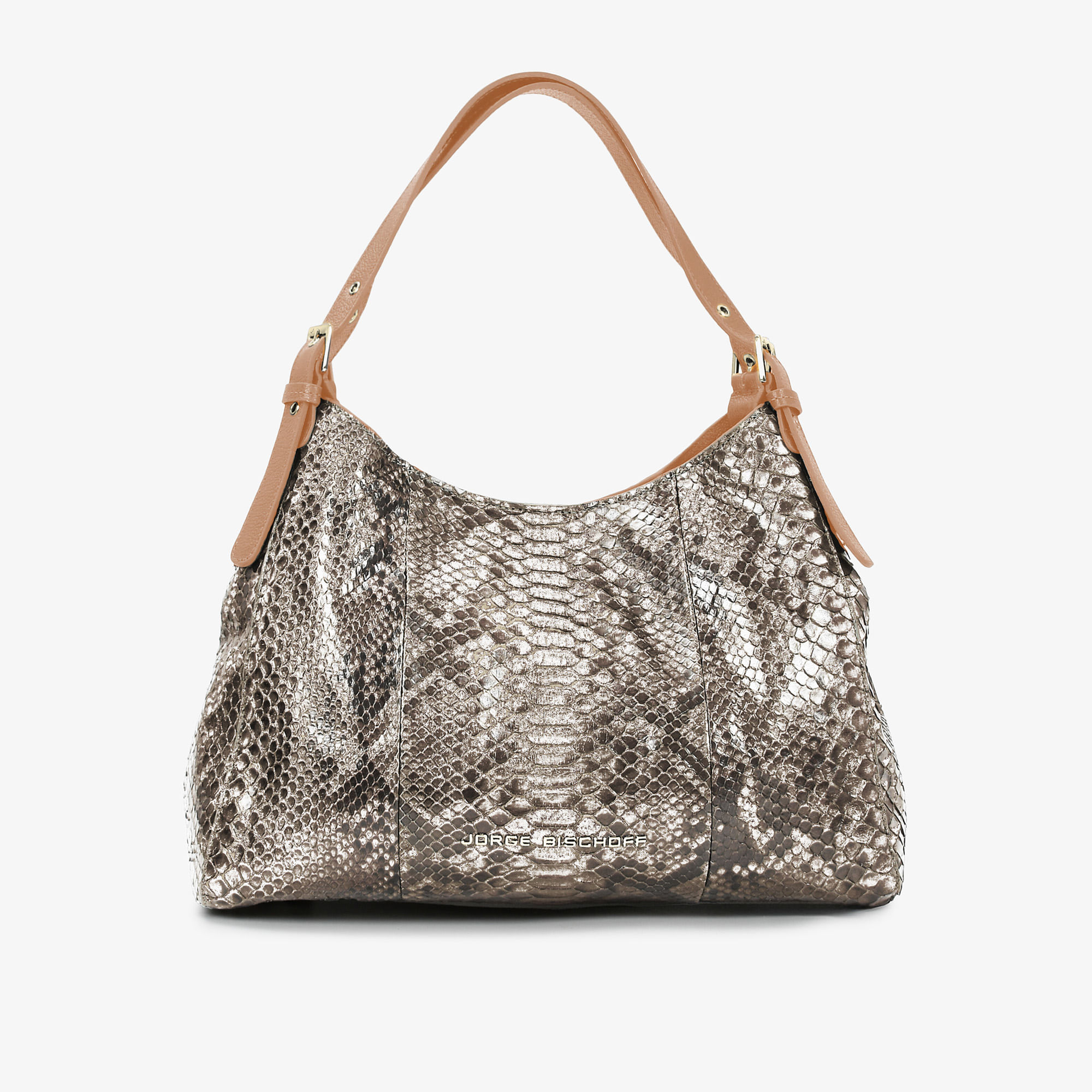 Bolsa Hobo Nude Natural Cobra Python