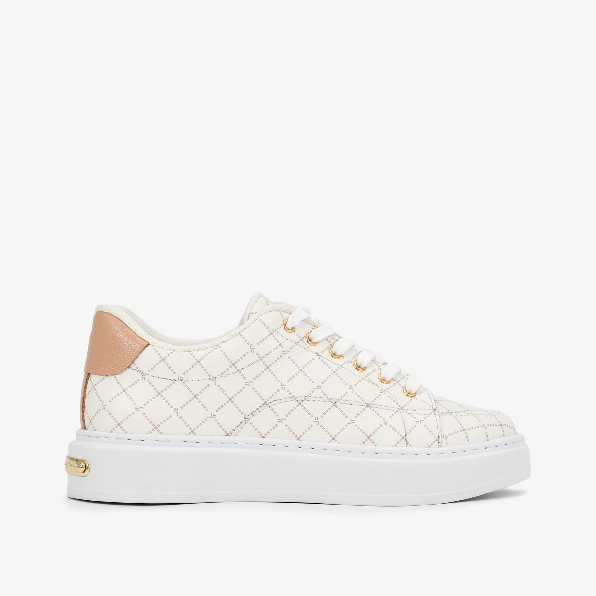 Tênis Nude Off White Couro Monograma Jb
