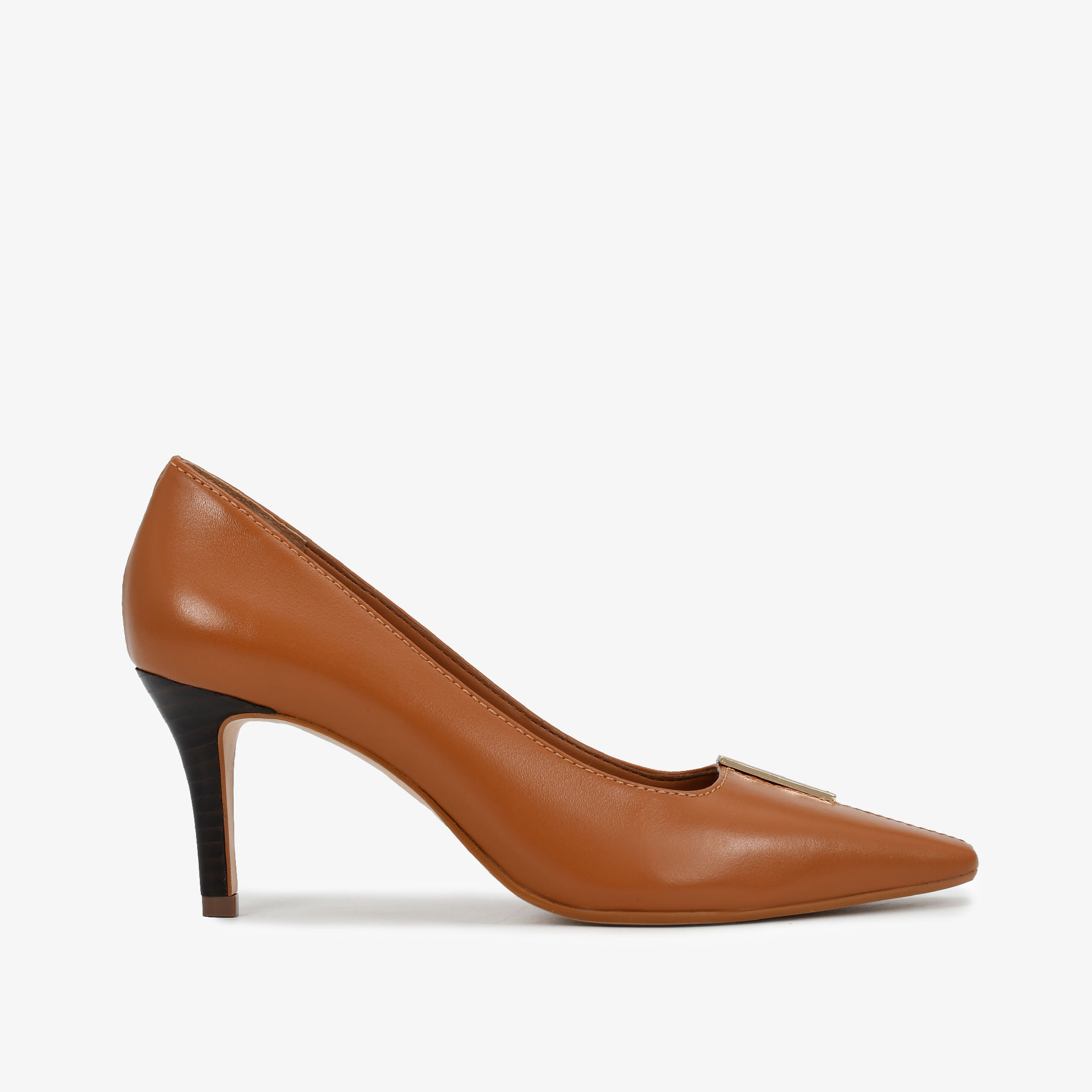 Scarpin Marrom Caramelo Salto Fino Couro
