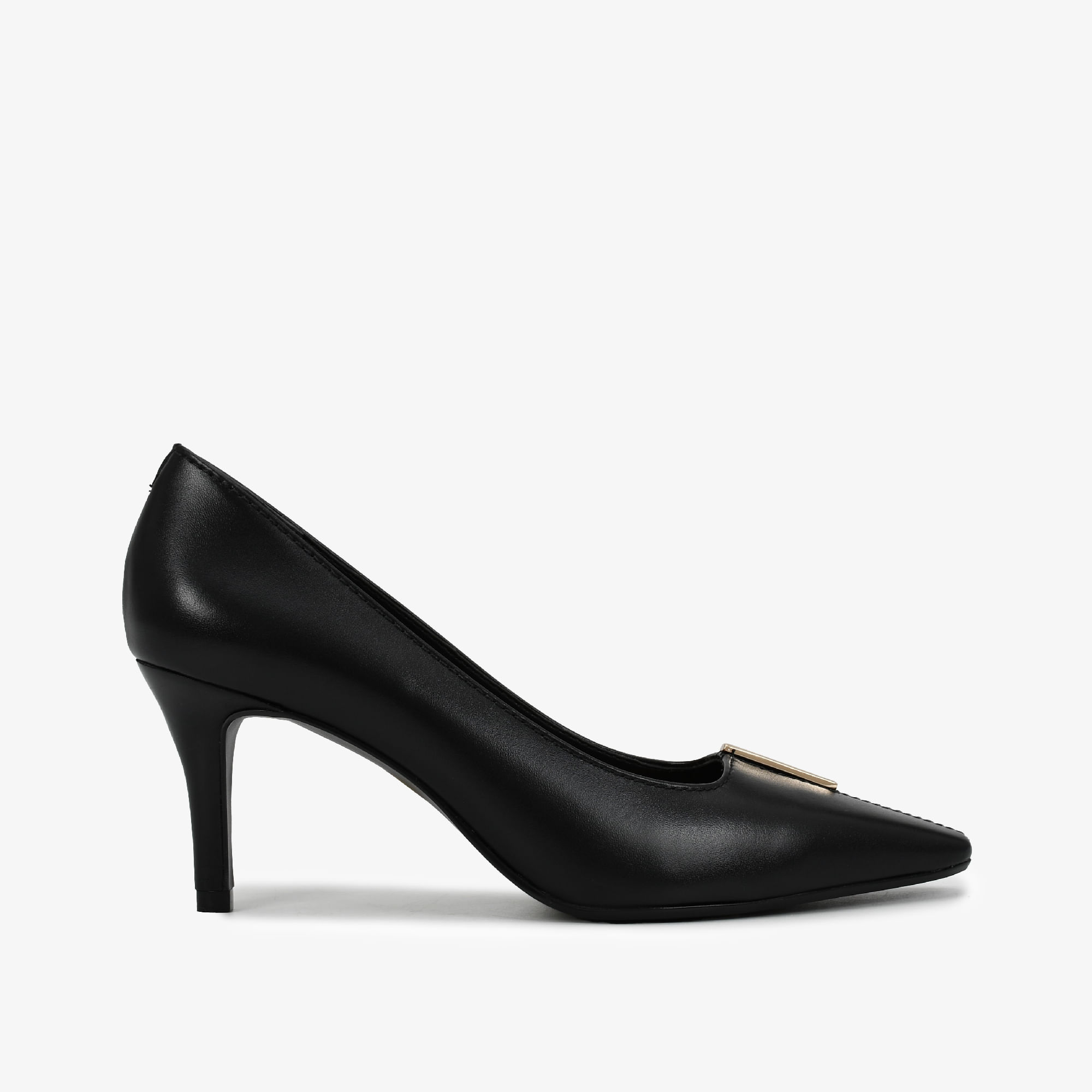Scarpin Preto Salto Fino Couro