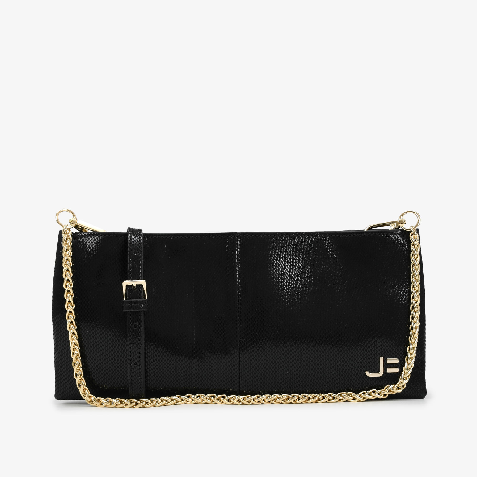 Bolsa Clutch Preto Couro