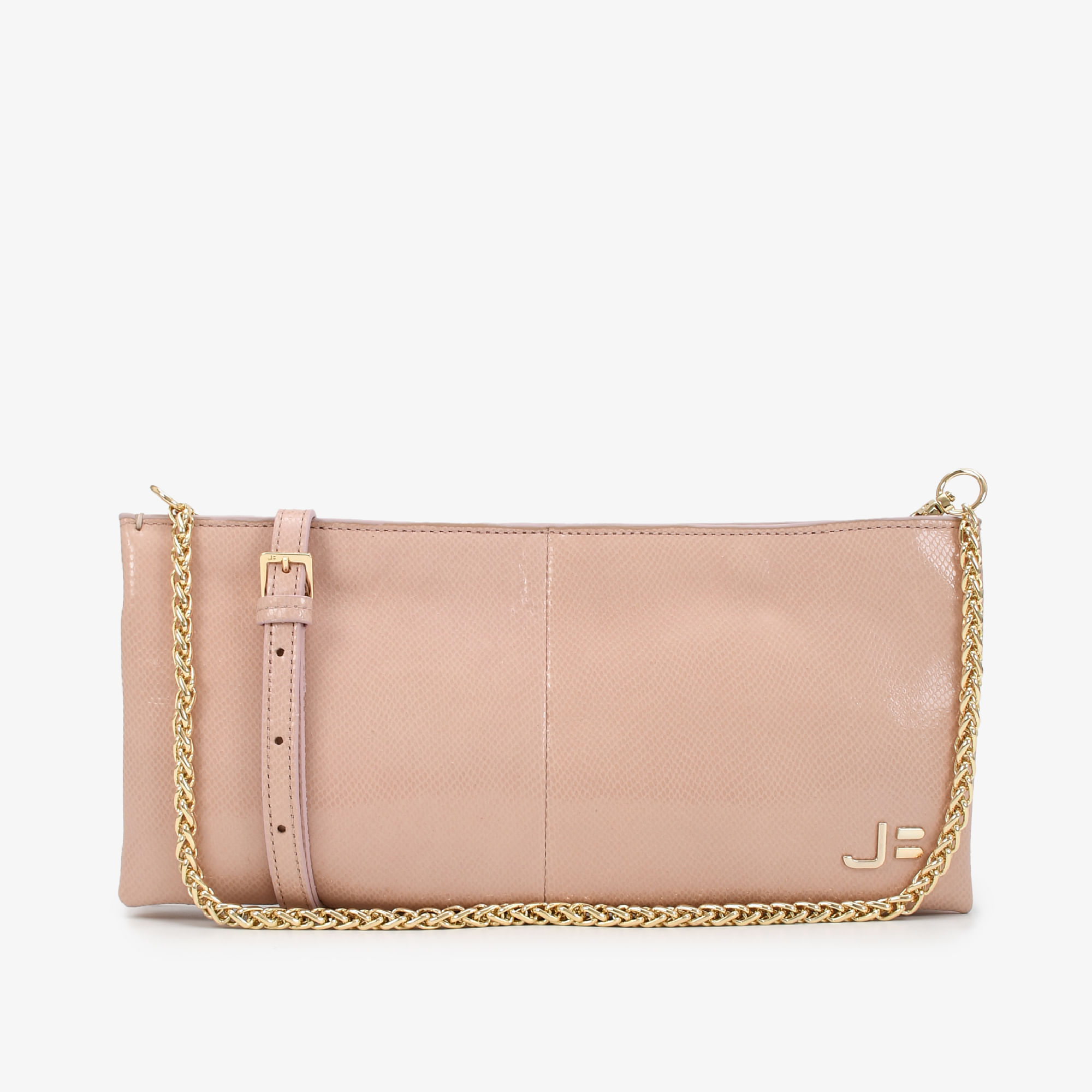 Bolsa Clutch Rosê Couro