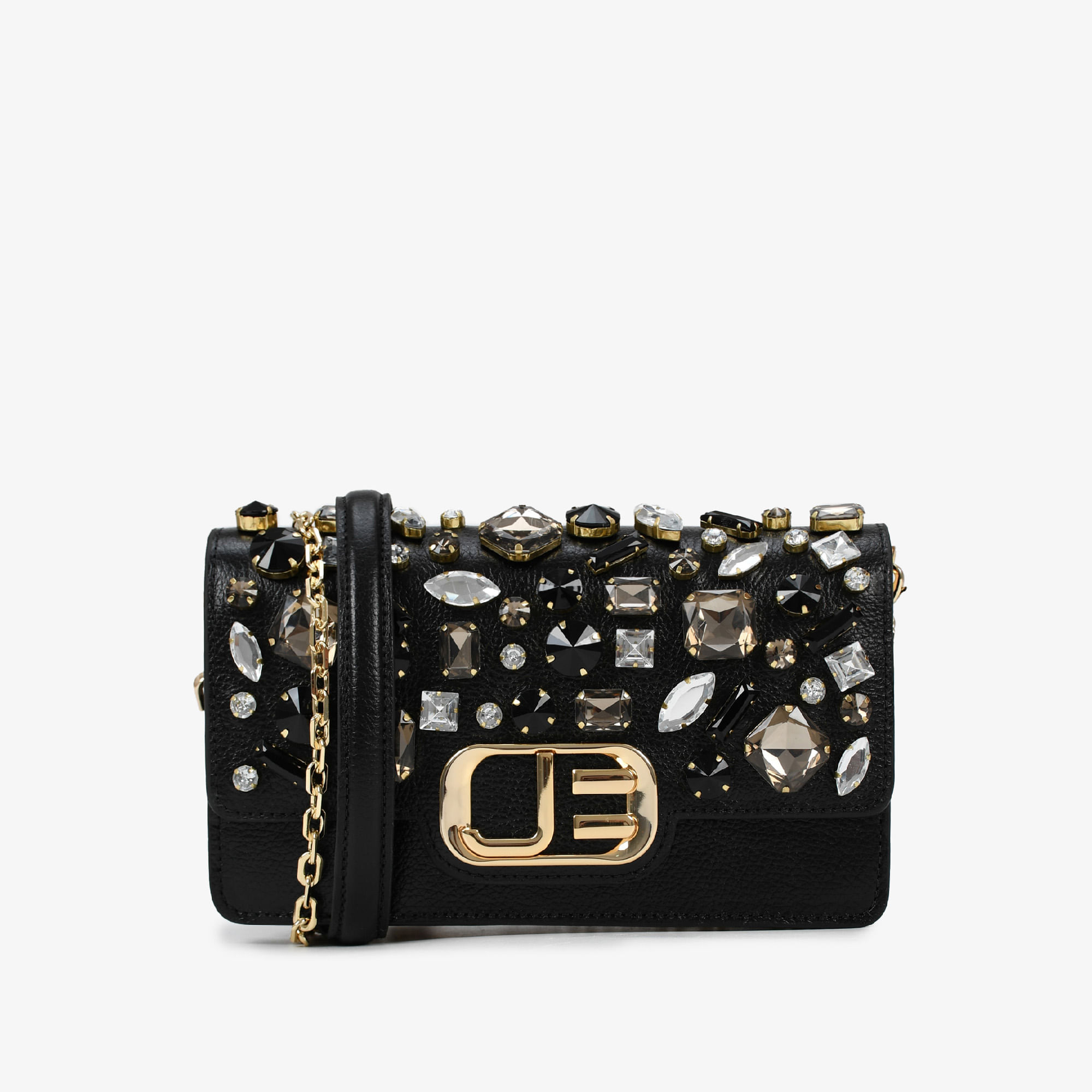Bolsa Transversal Preto Pedrarias Couro