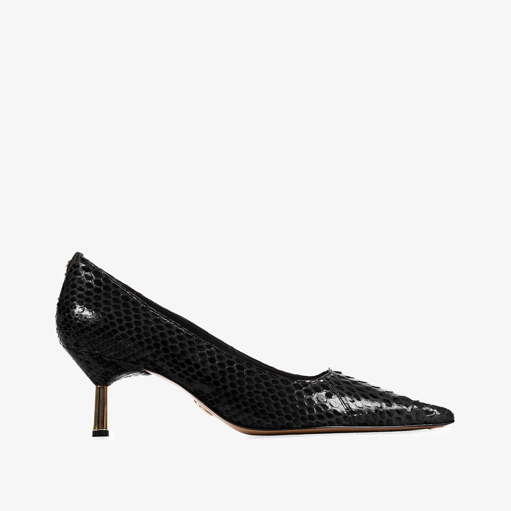 Scarpin Preto Cobra Python