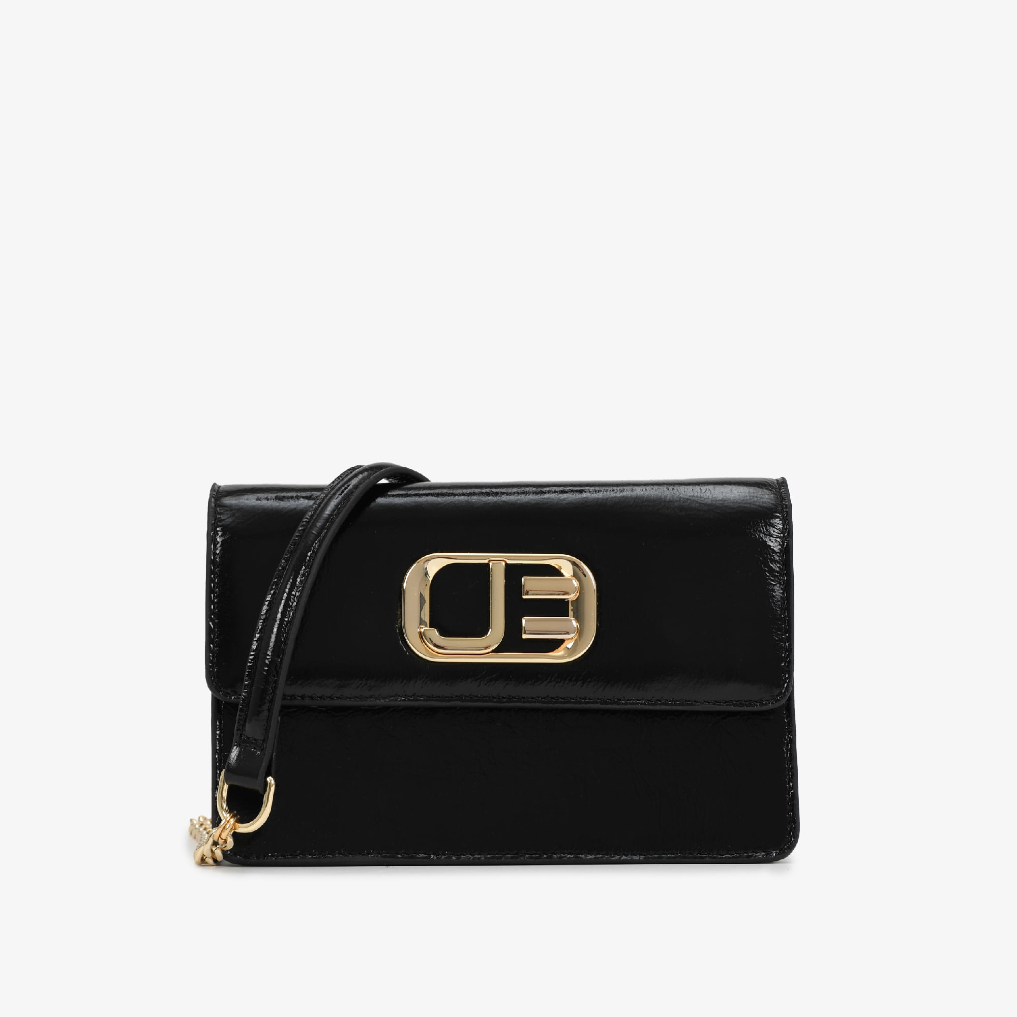 Bolsa Transversal Preto Couro