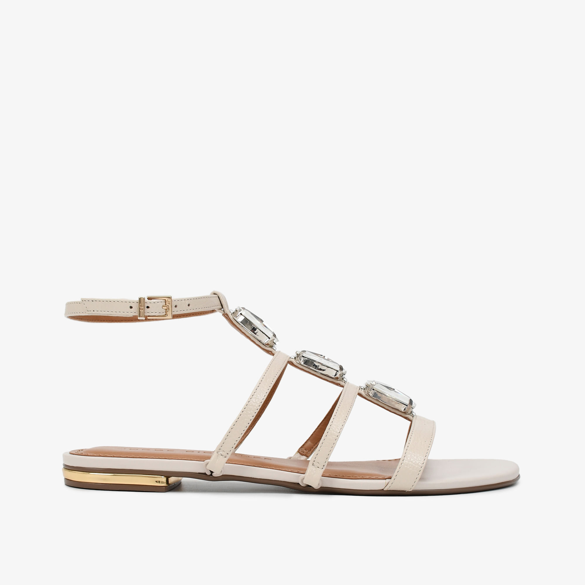 Sandália Pedrarias Off White Couro