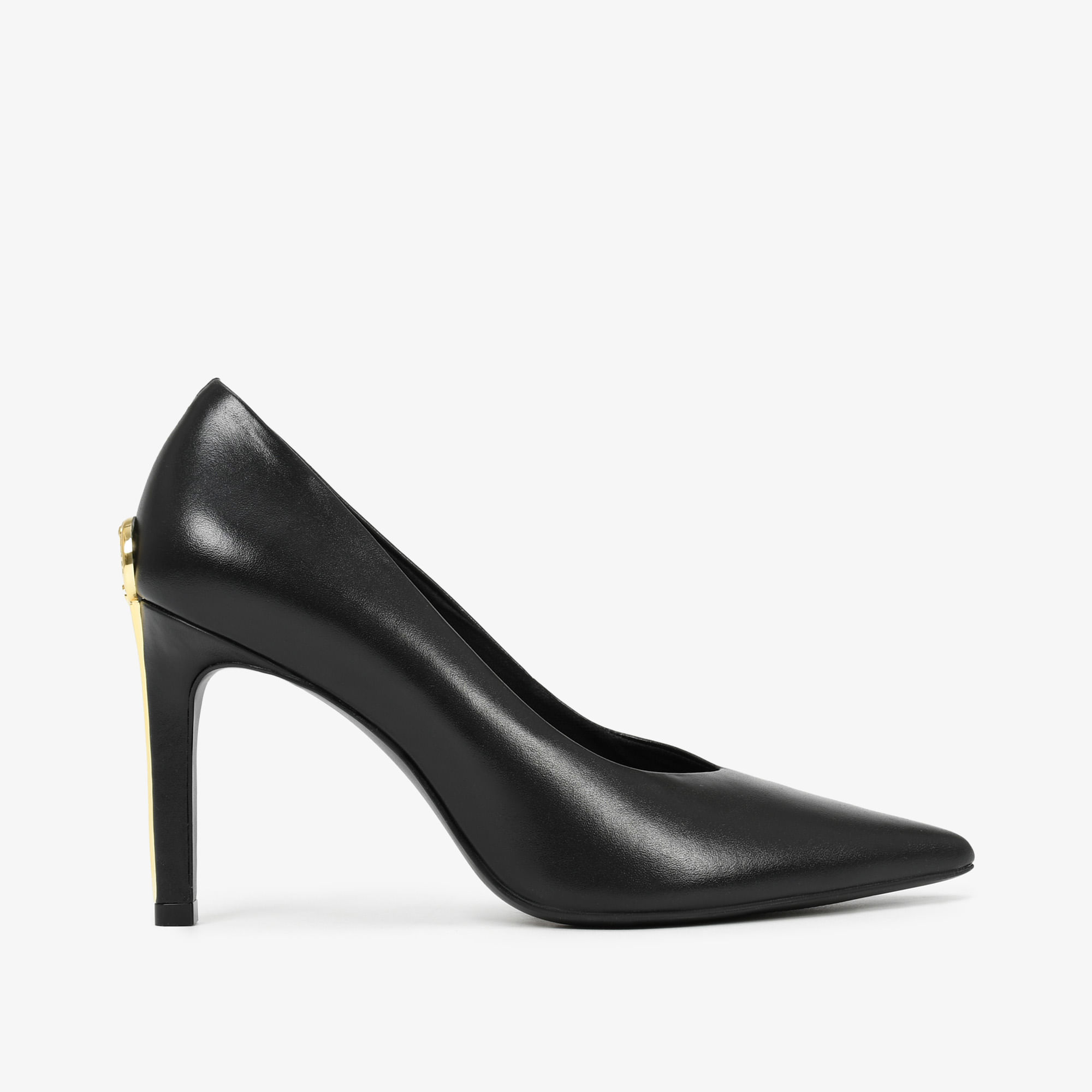 Scarpin Salto Alto Mandala JB Preto Couro