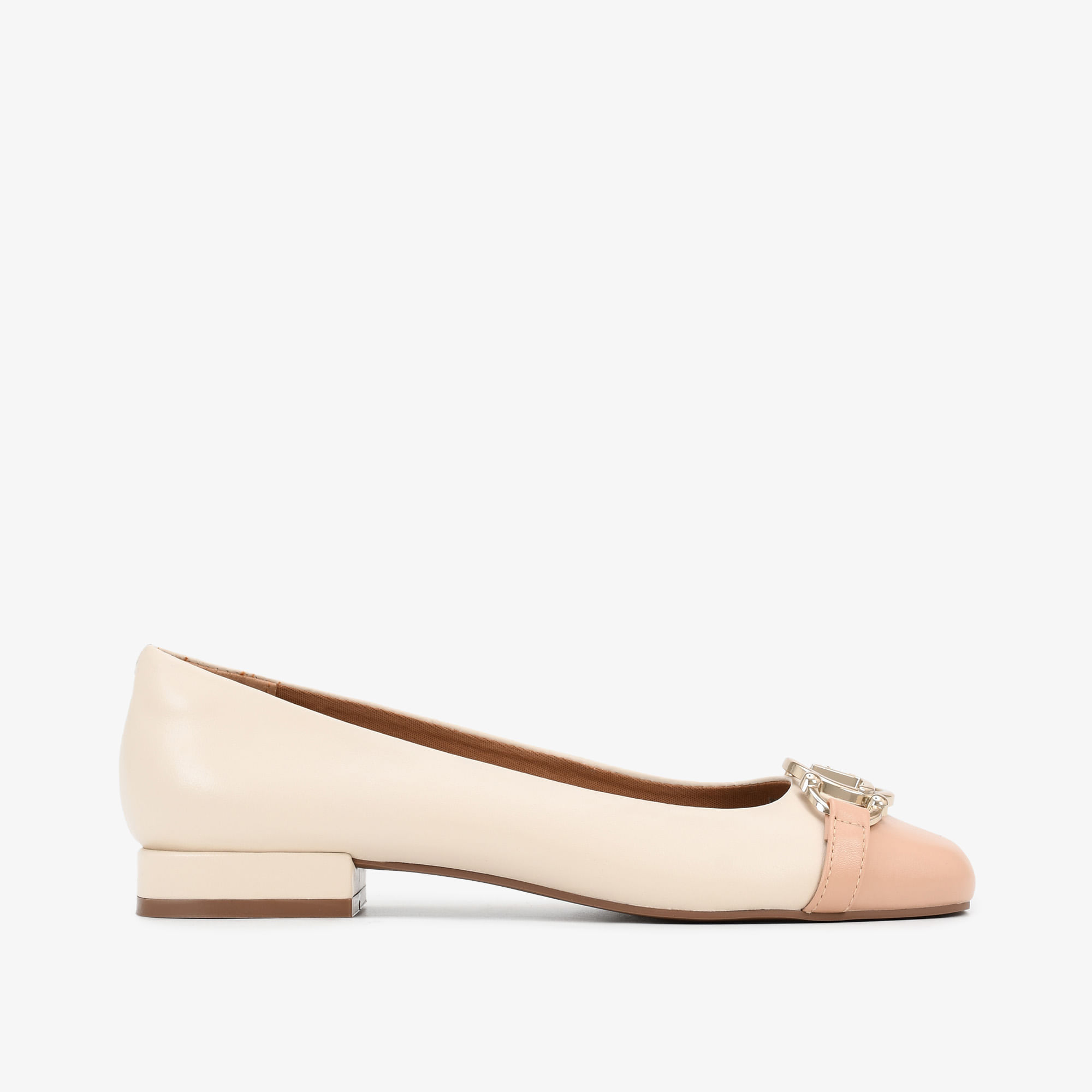 Sapatilha Off White Nude Couro