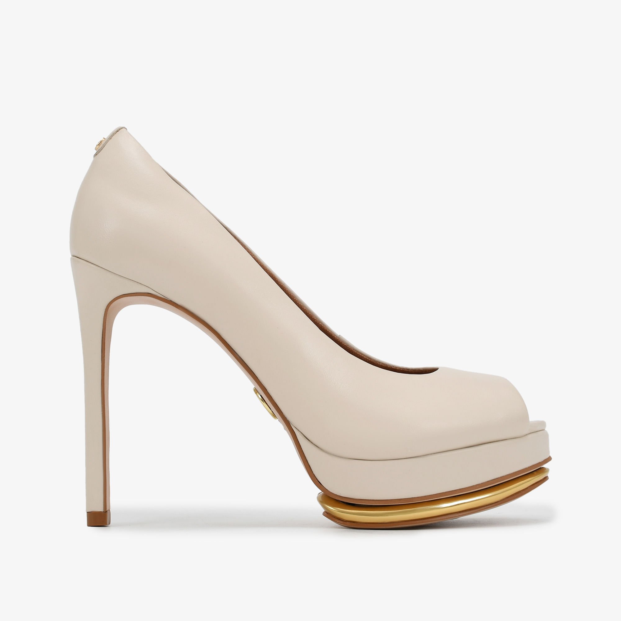 Peep Toe 3022 Off White Couro