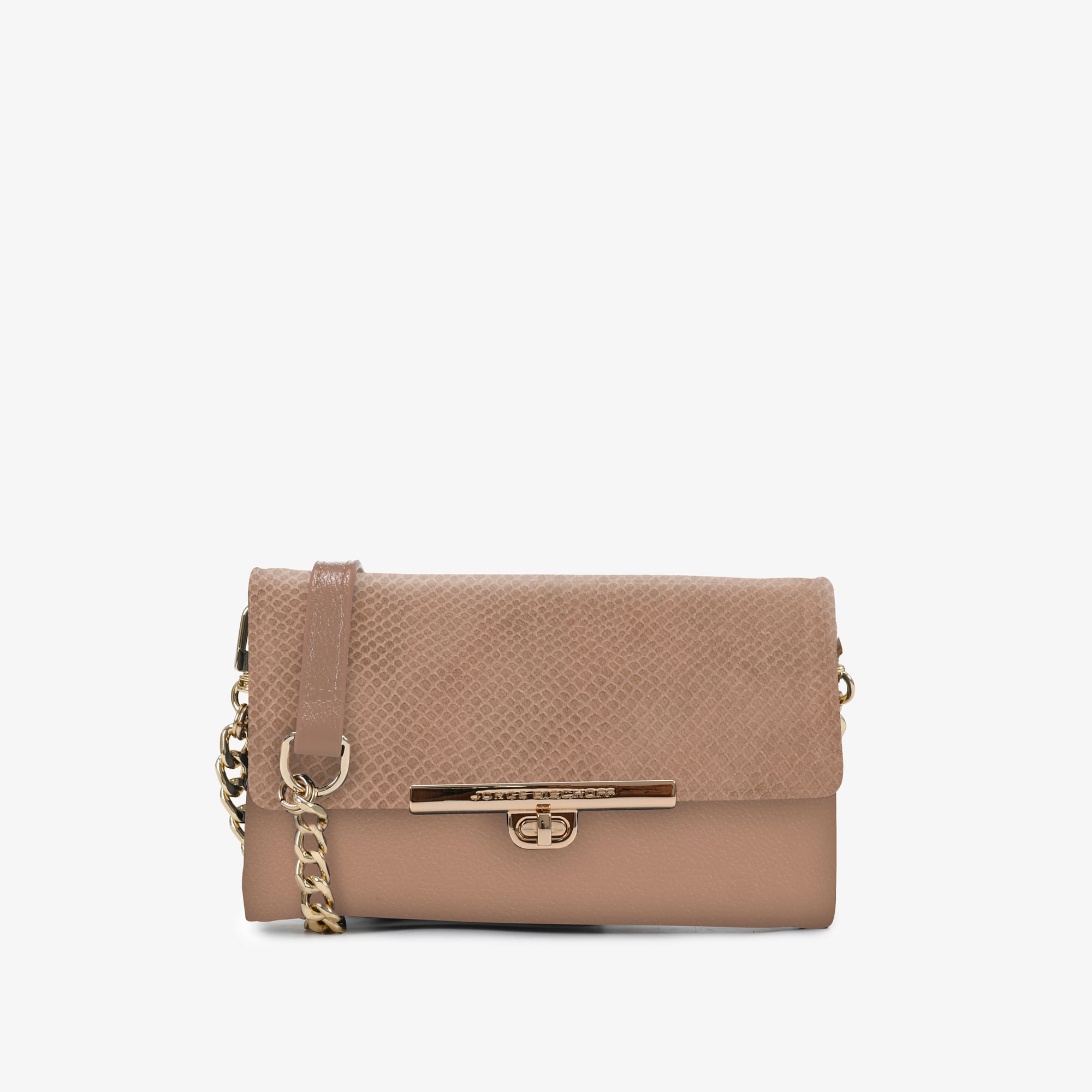 Bolsa Transversal Nude Couro