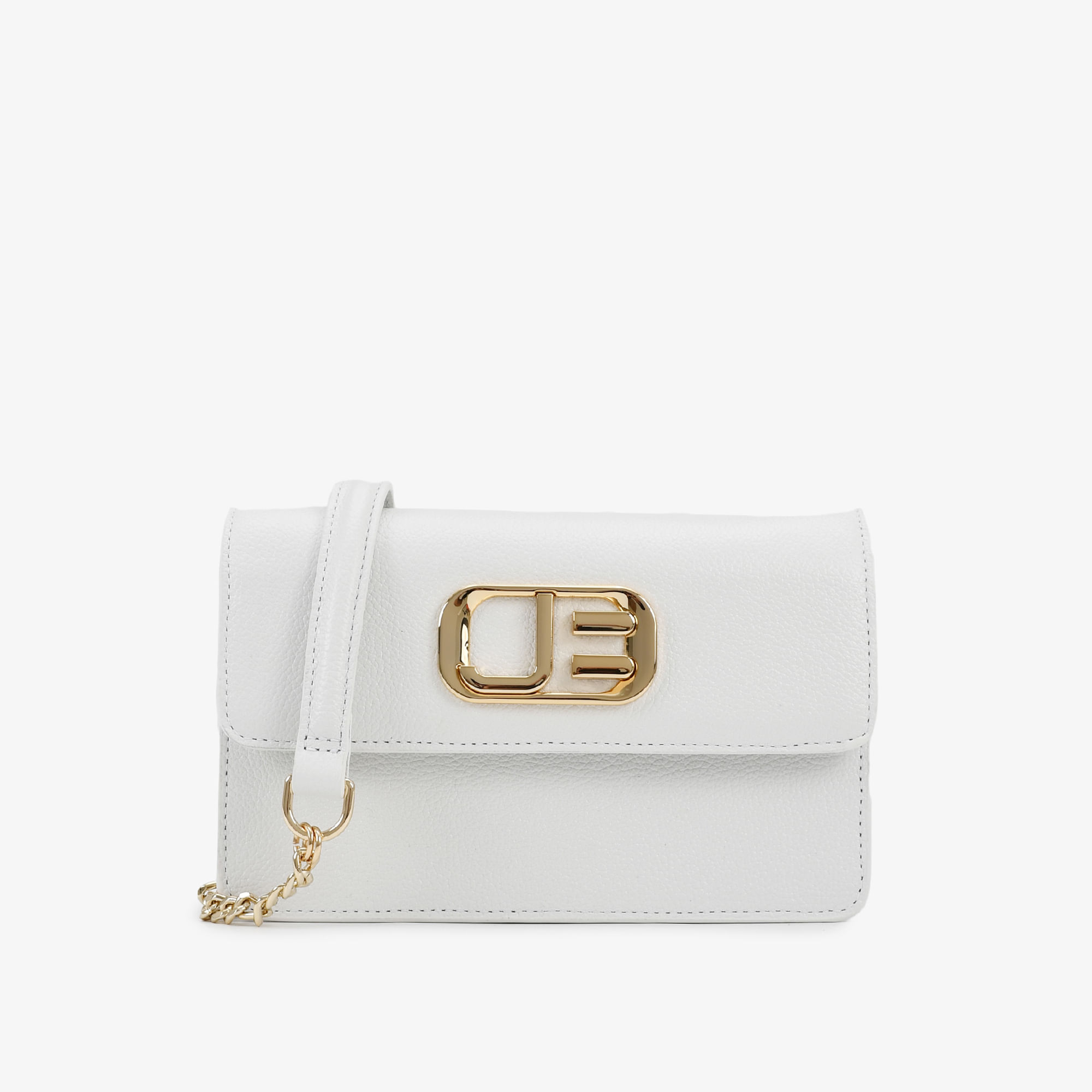 Bolsa Transversal Branco Couro