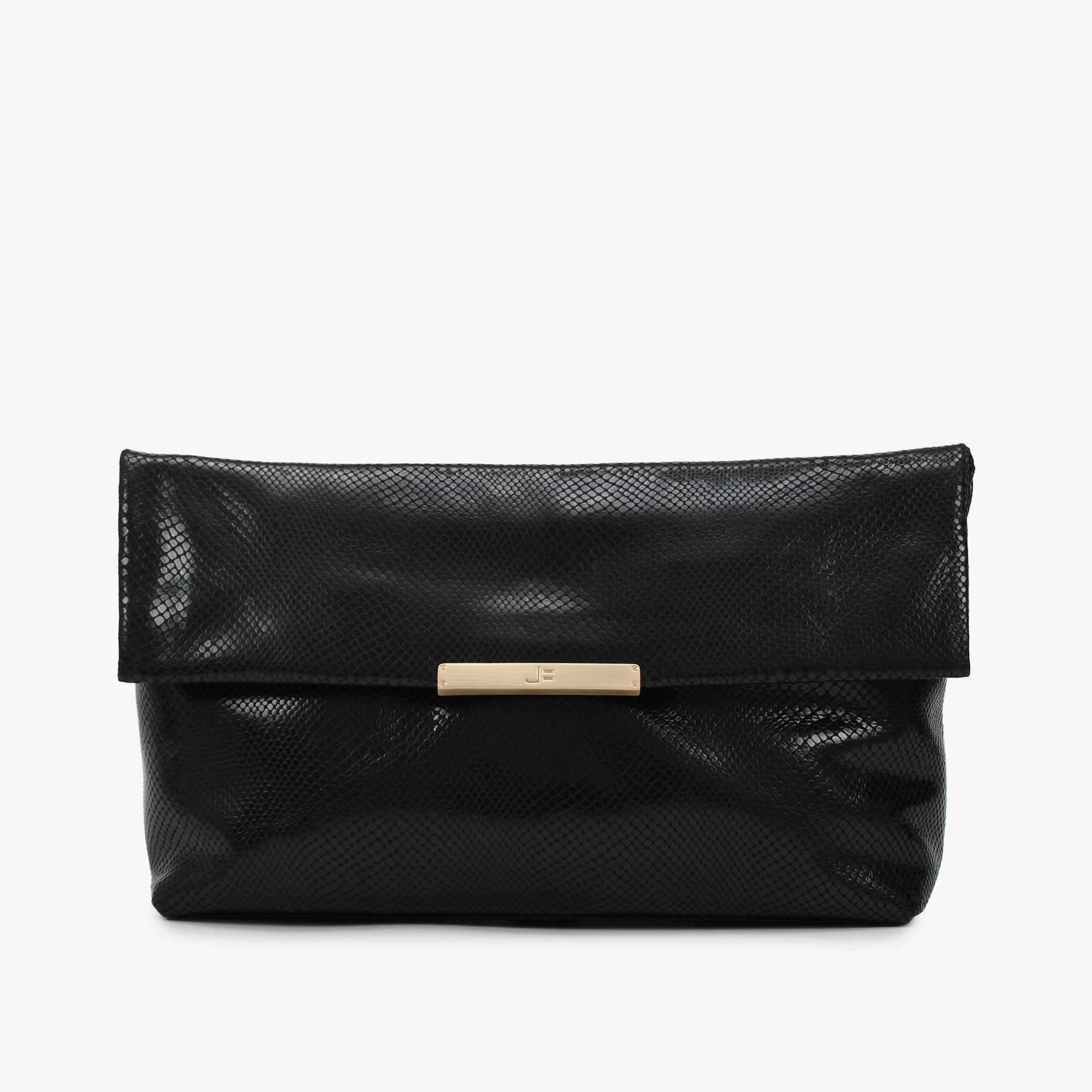 Bolsa Clutch Preto Couro