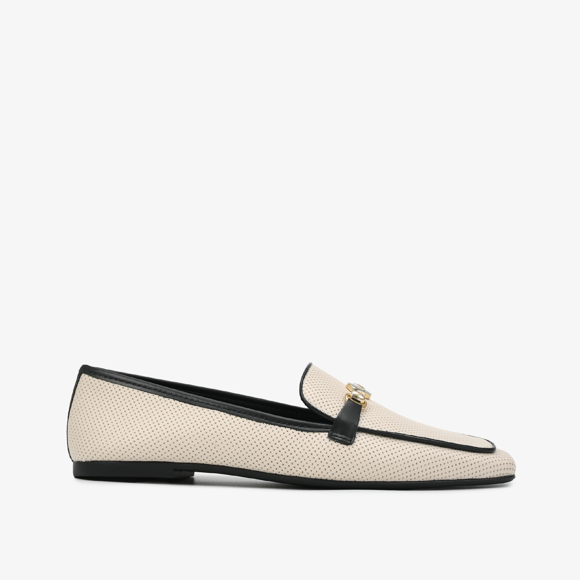Loafer Bridão Preto E Branco Couro