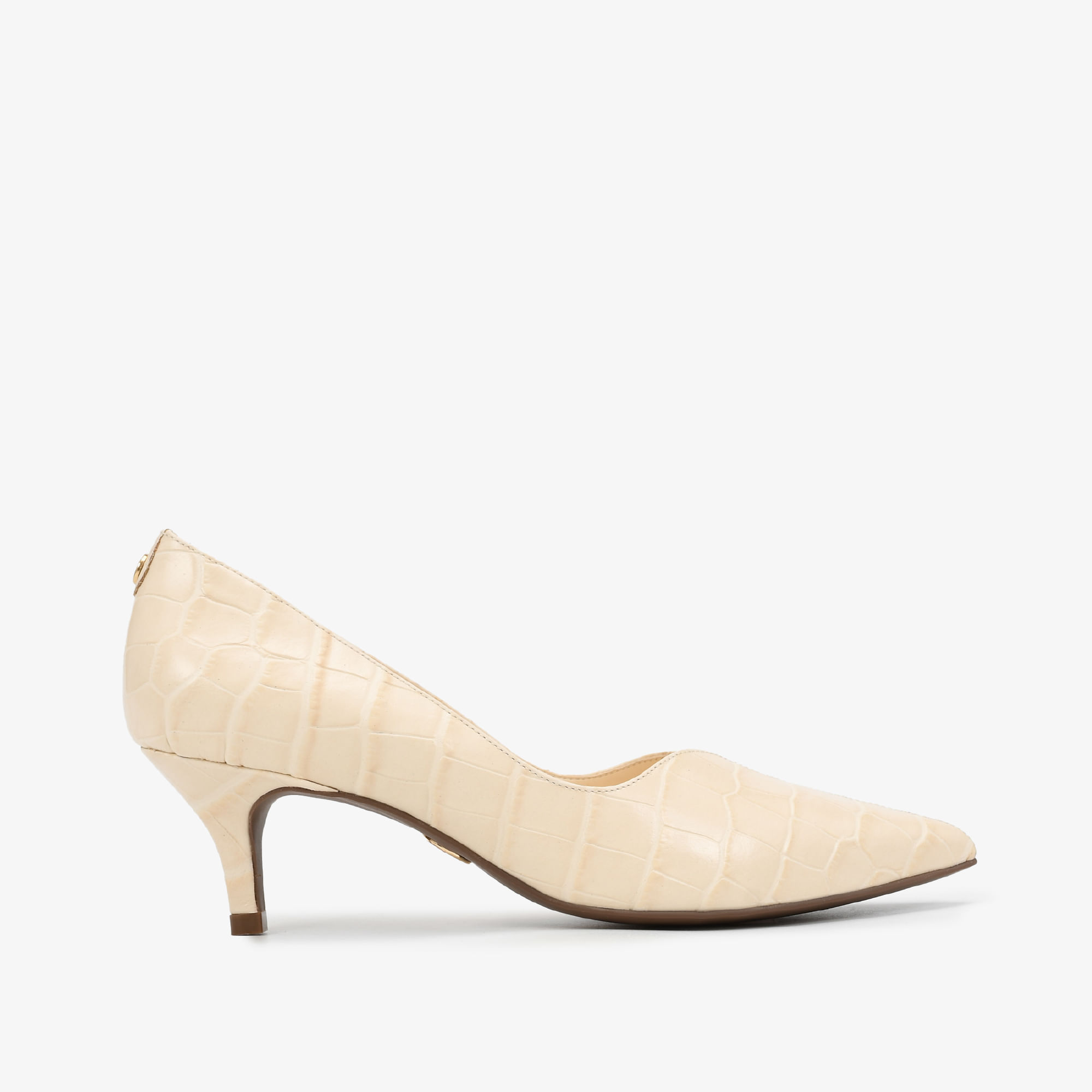 Scarpin Amarelo Butter Couro Croco