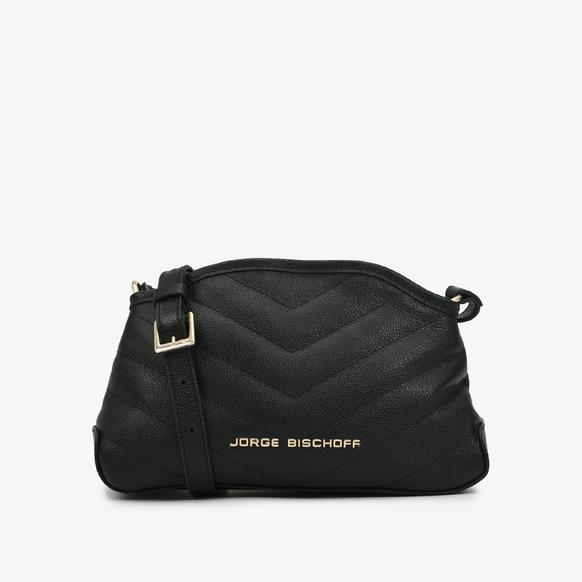 Bolsa Transversal Preto Matelassê Couro
